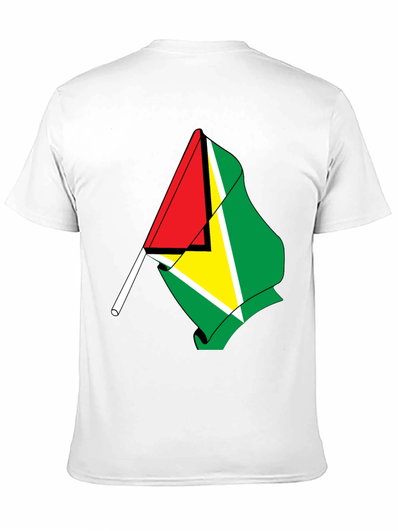 Guyana Flag Graphic Tee - Black Cotton Shirt