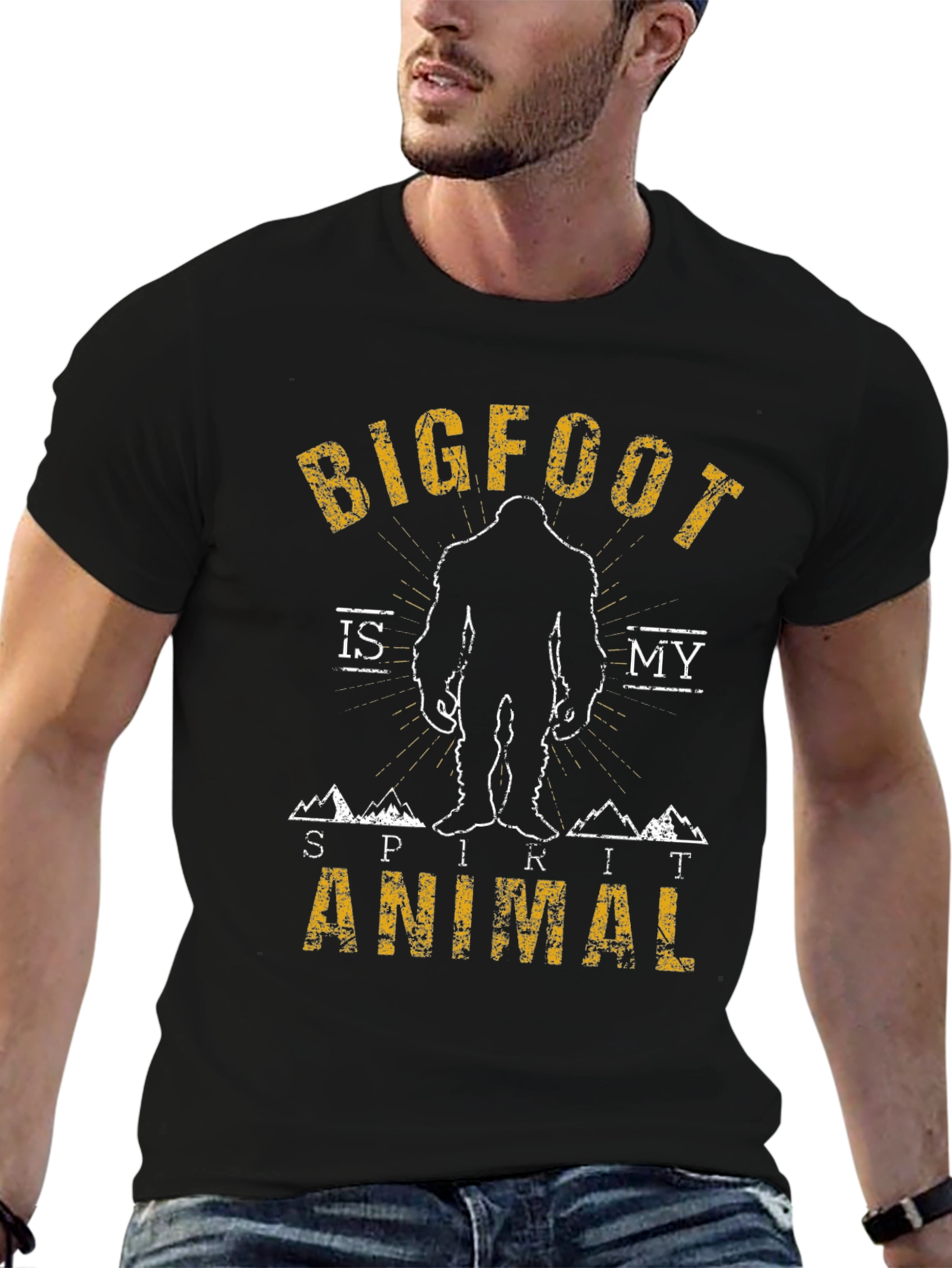 Bigfoot is My Spirit Animal T-Shirt - Black