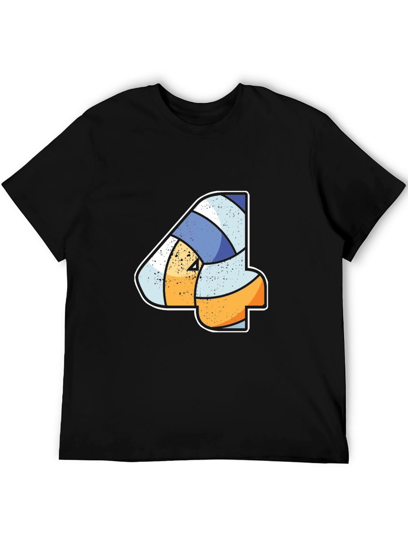 Volleyball Number 4 Black T-Shirt