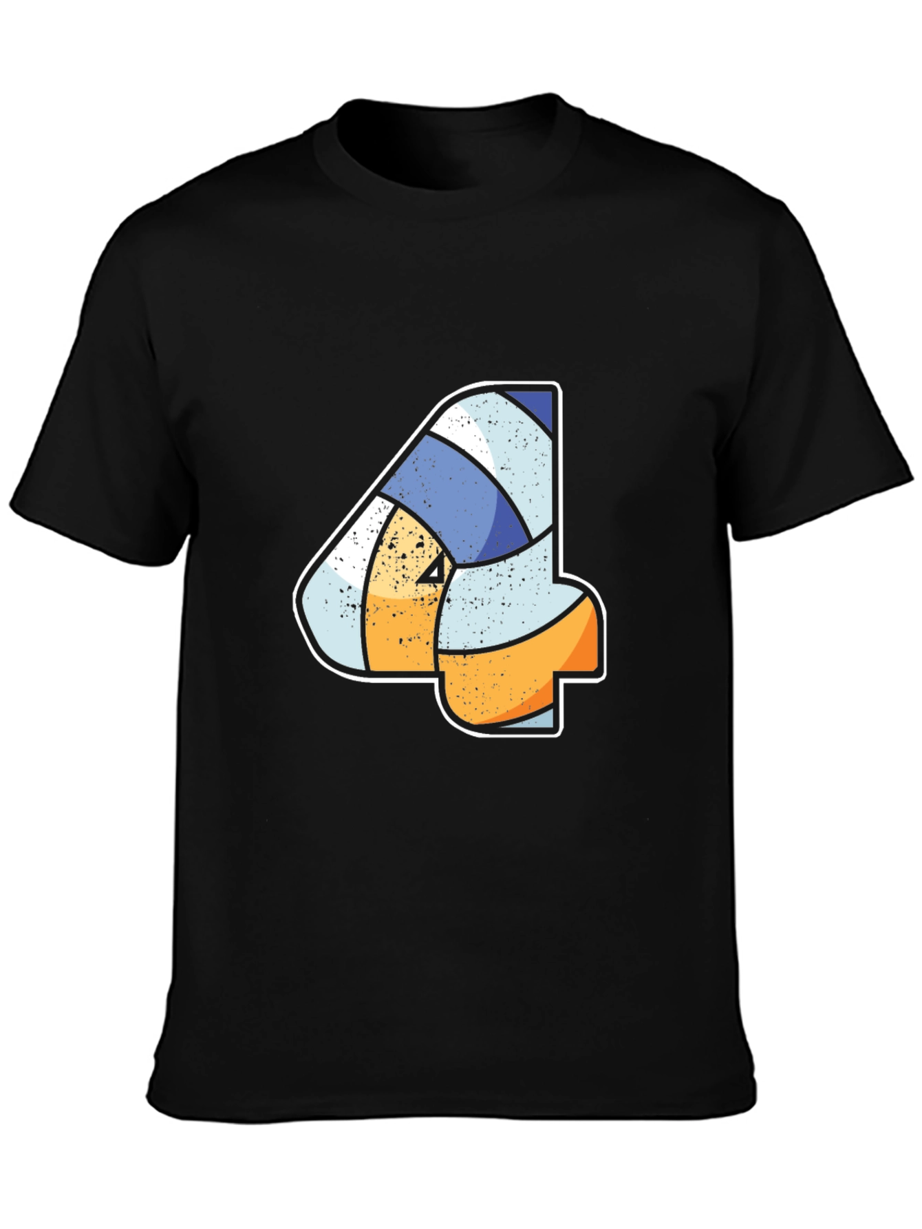 Volleyball Number 4 Black T-Shirt