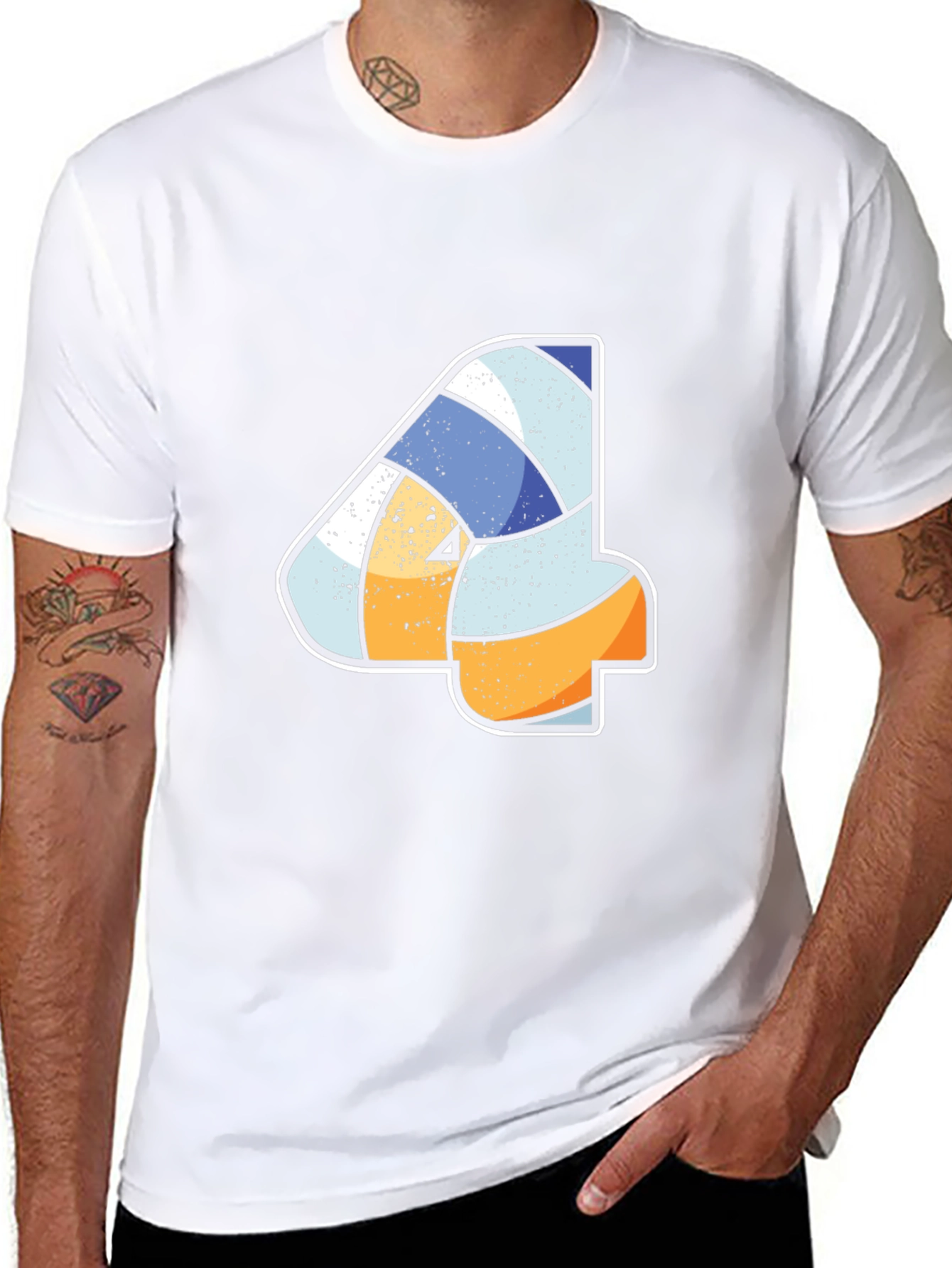 Volleyball Number 4 Black T-Shirt