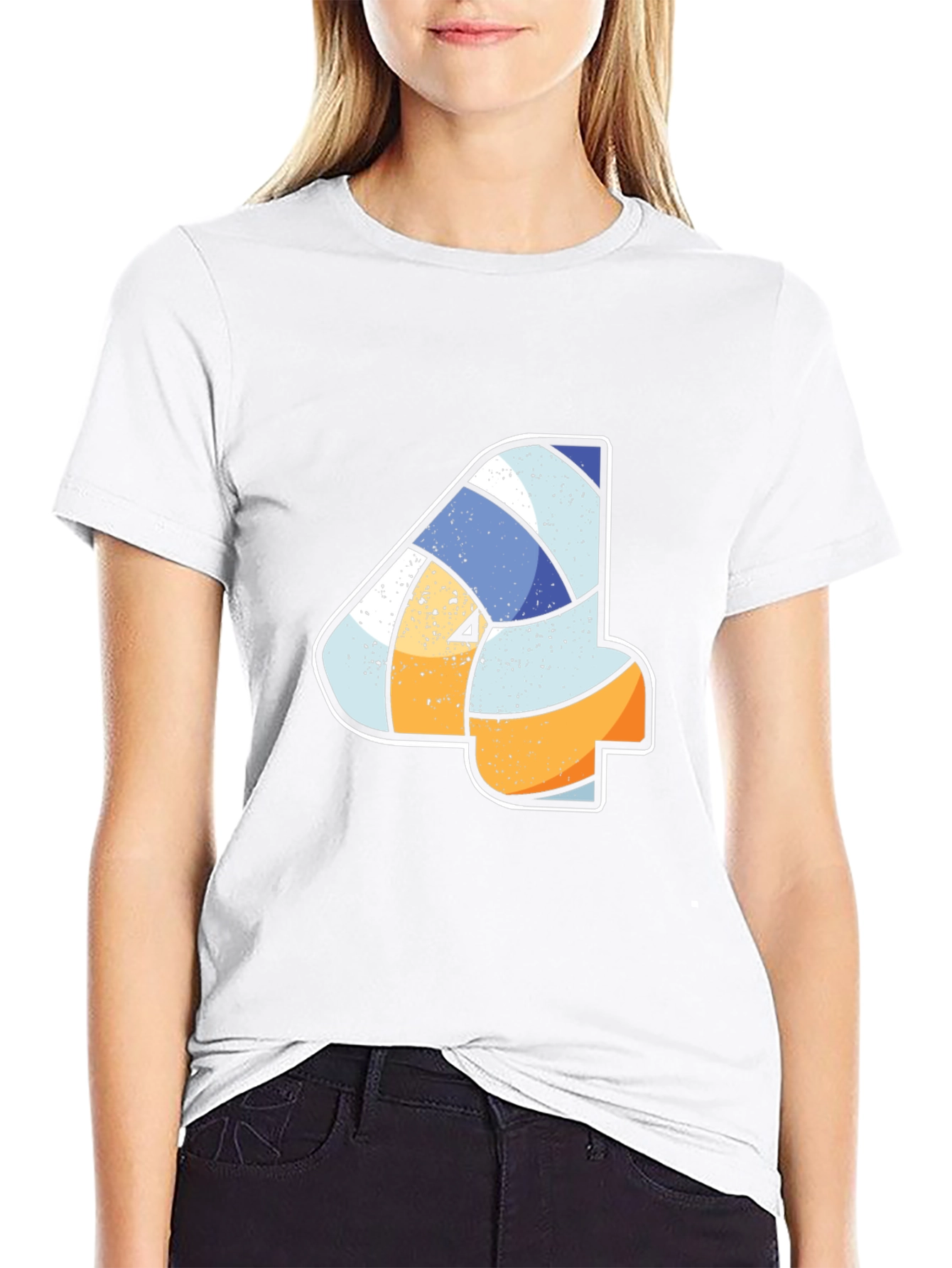 Volleyball Number 4 Black T-Shirt