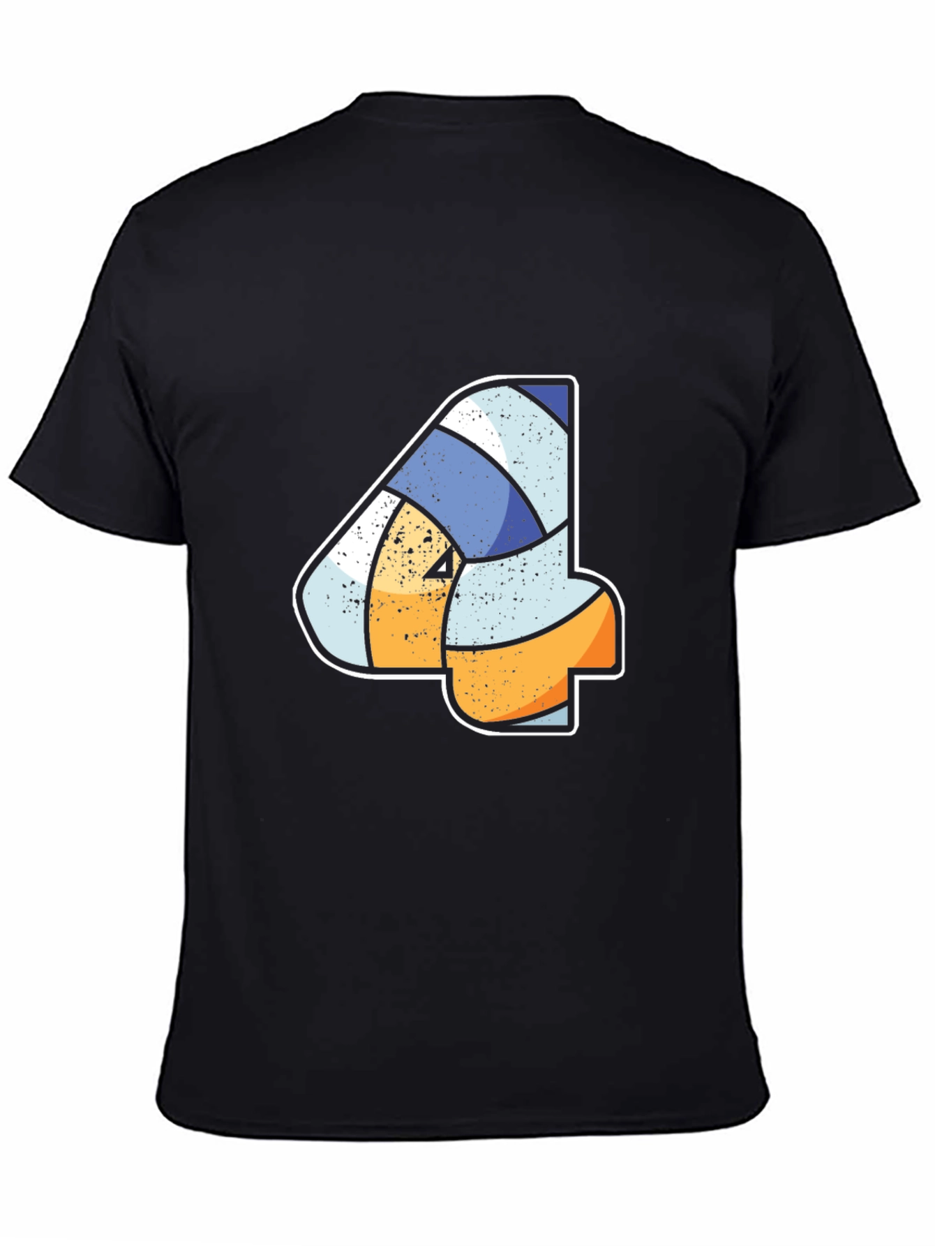 Volleyball Number 4 Black T-Shirt