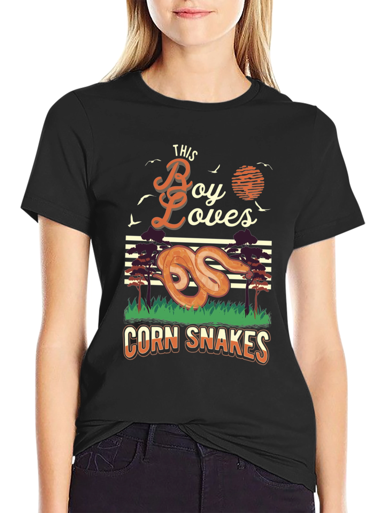 Boy Loves Corn Snakes Graphic T-Shirt