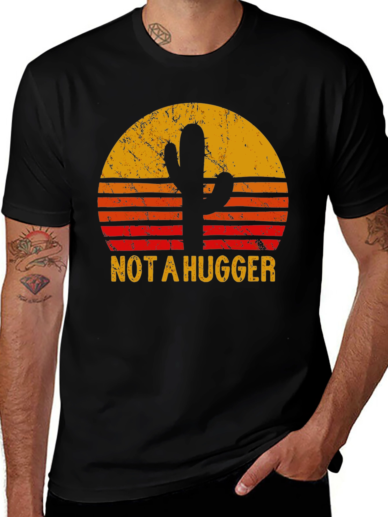 Not A Hugger Cactus Sunset T-Shirt