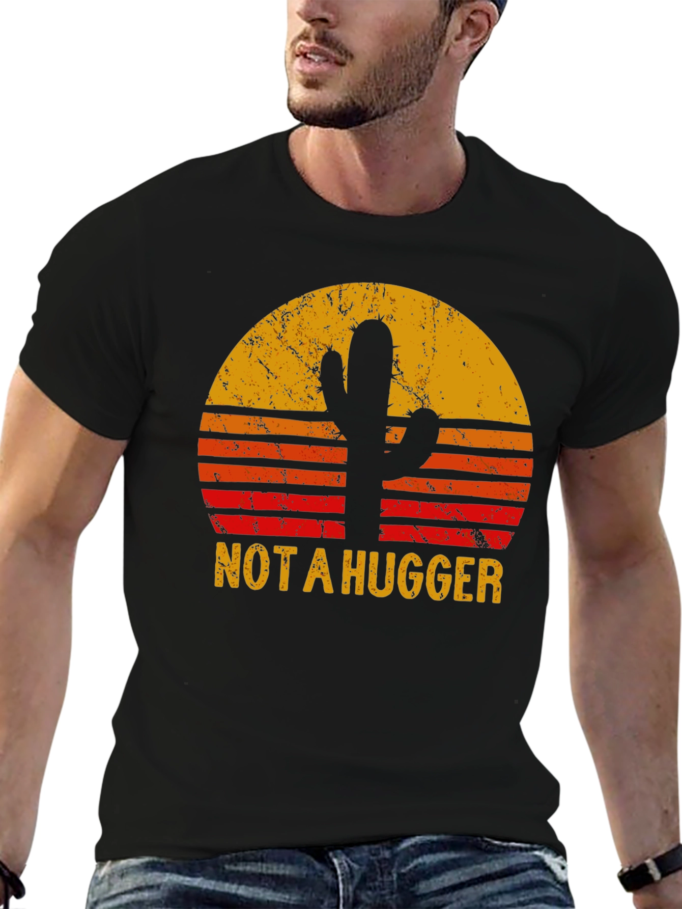 Not A Hugger Cactus Sunset T-Shirt