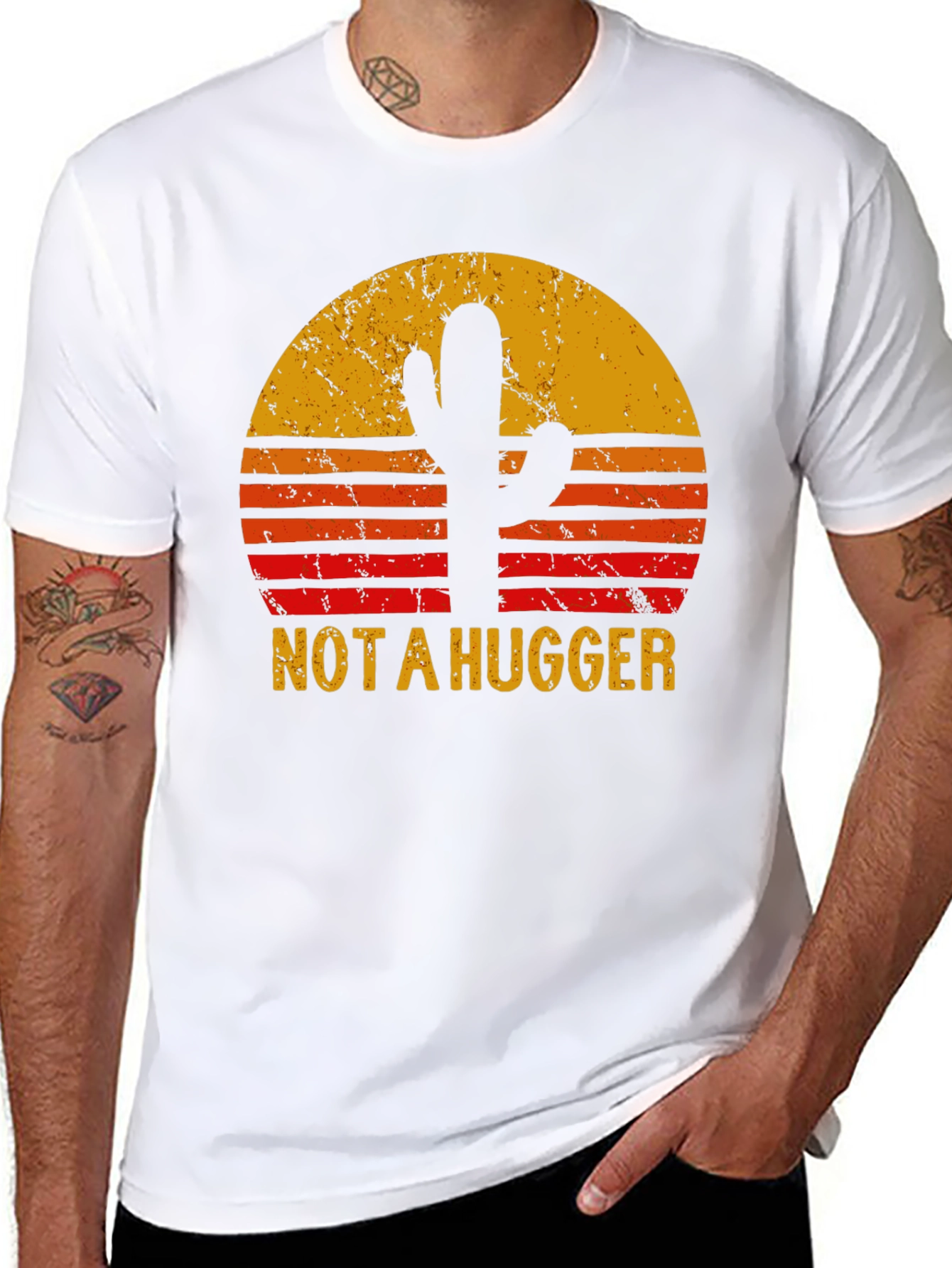 Not A Hugger Cactus Sunset T-Shirt