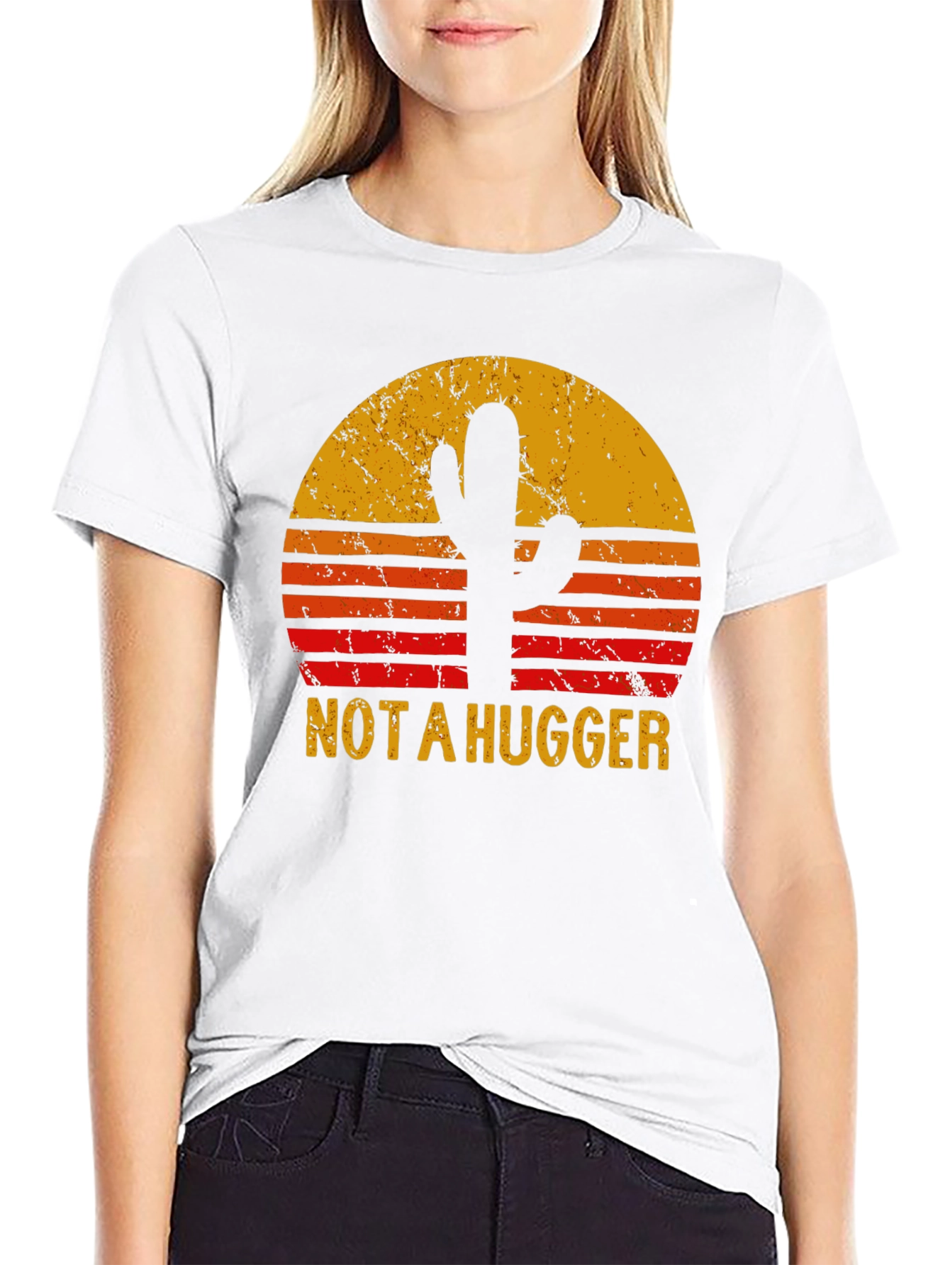 Not A Hugger Cactus Sunset T-Shirt