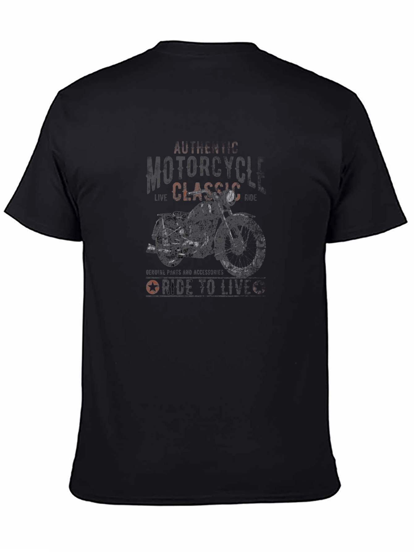 Classic Motorcycle Graphic Tee - Ride to Live