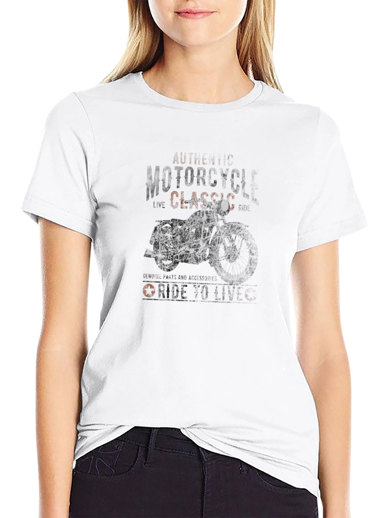 Classic Motorcycle Graphic Tee - Ride to Live