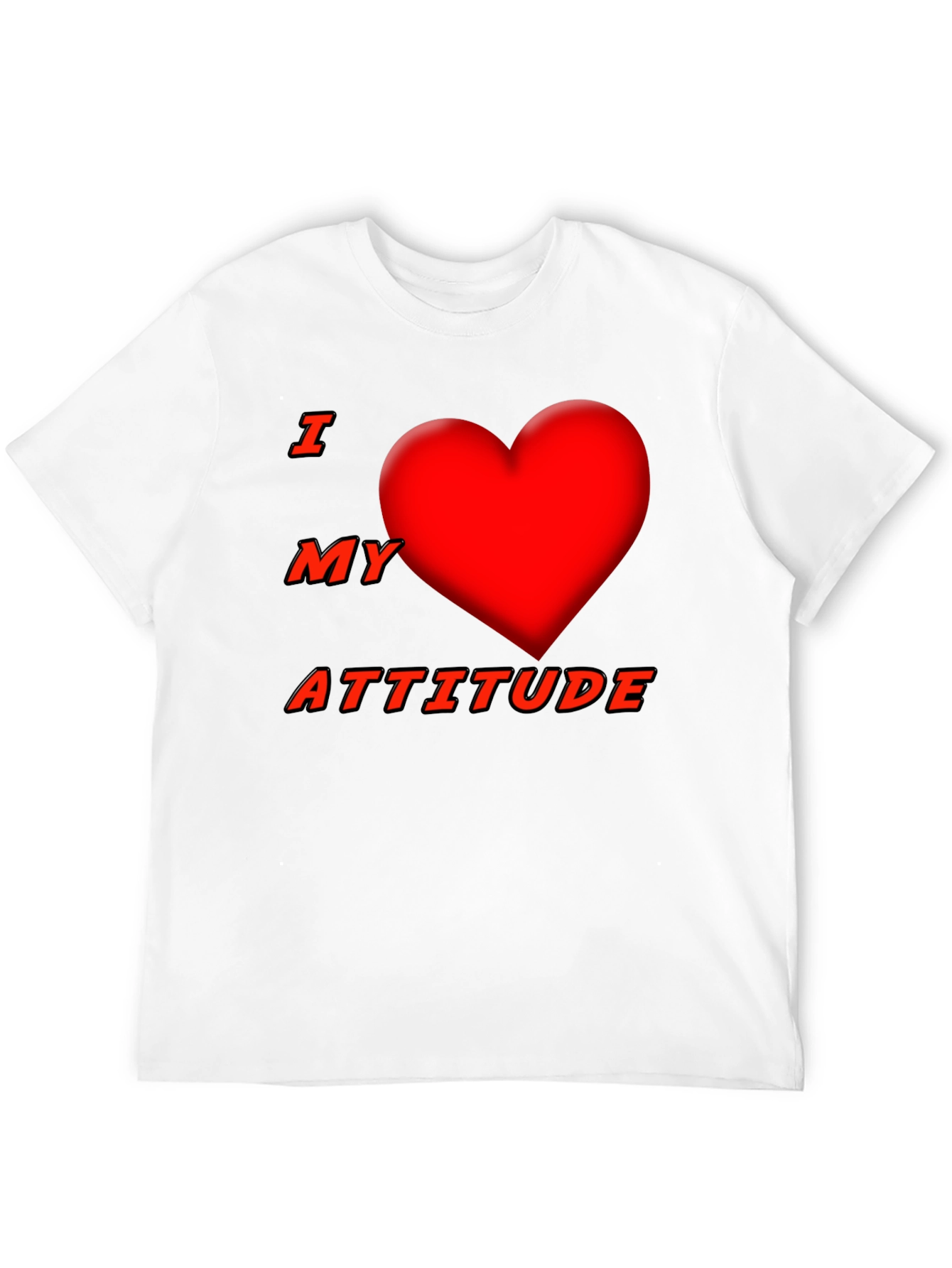 I Heart My Attitude Black T-Shirt