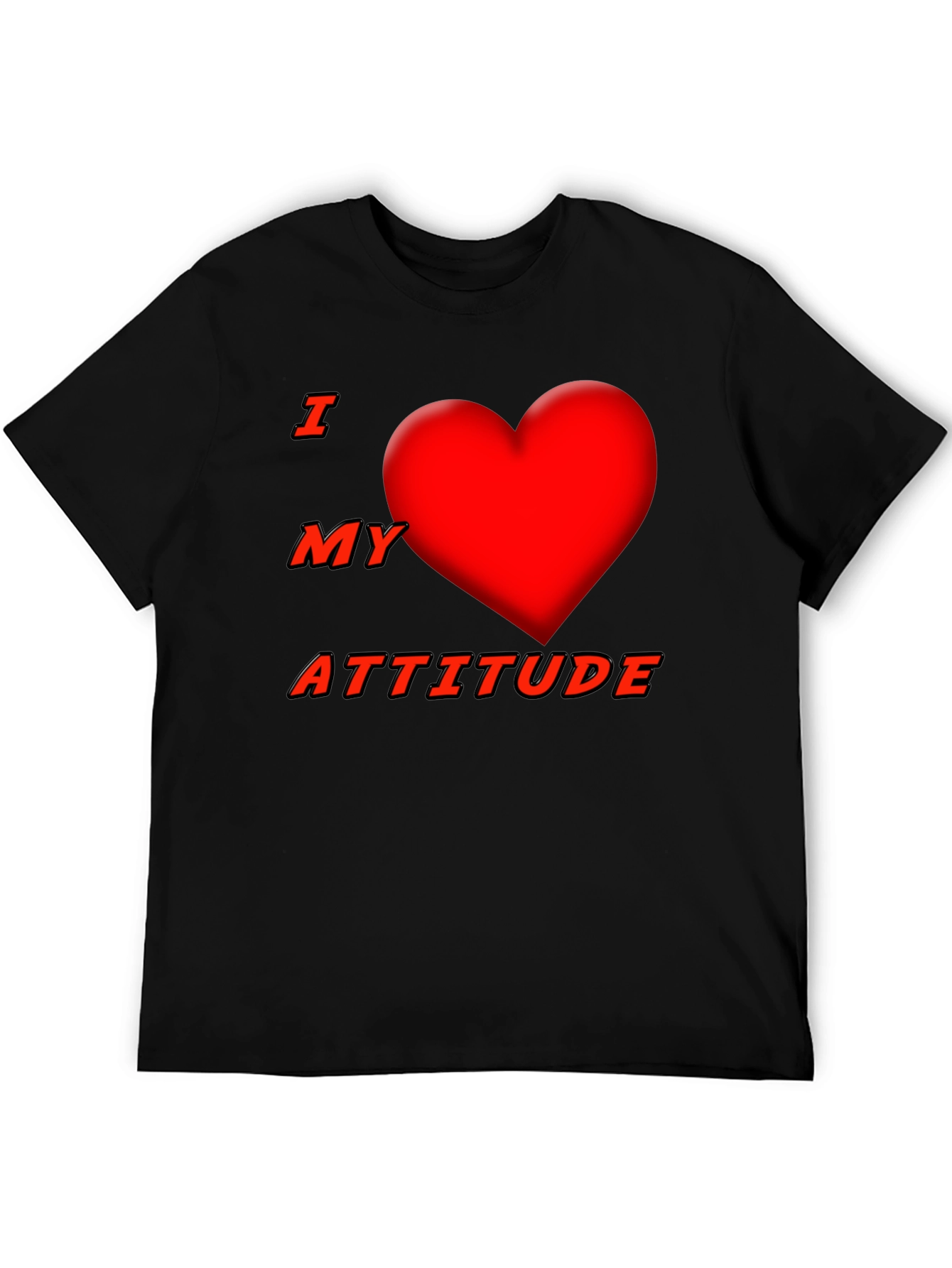 I Heart My Attitude Black T-Shirt