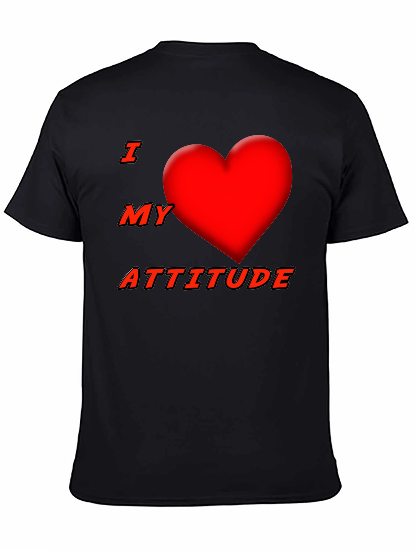 I Heart My Attitude Black T-Shirt