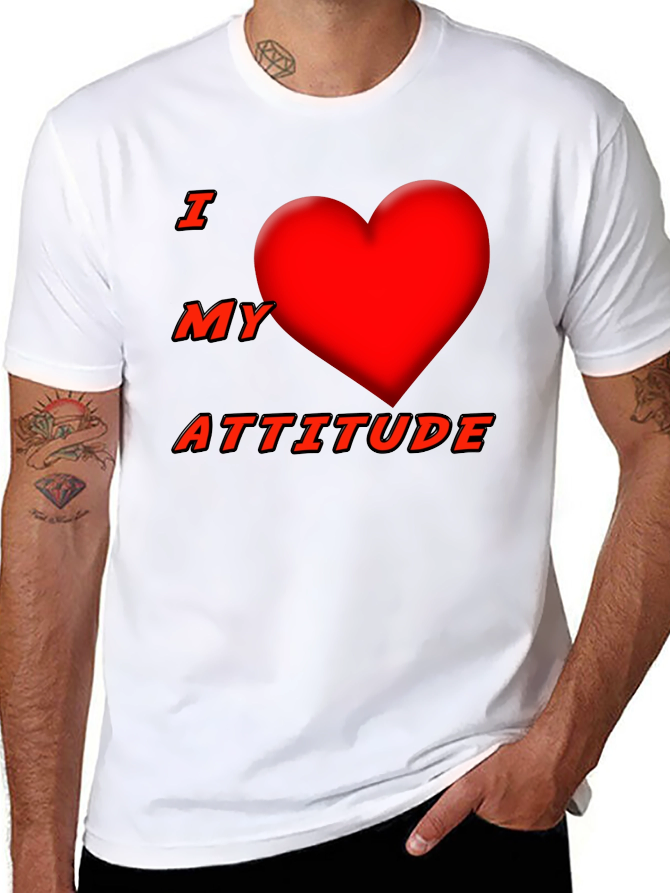 I Heart My Attitude Black T-Shirt