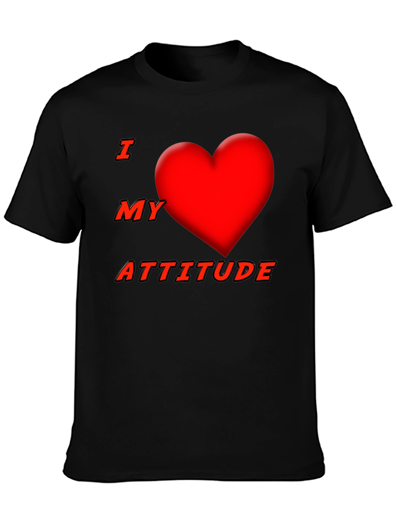 I Heart My Attitude Black T-Shirt