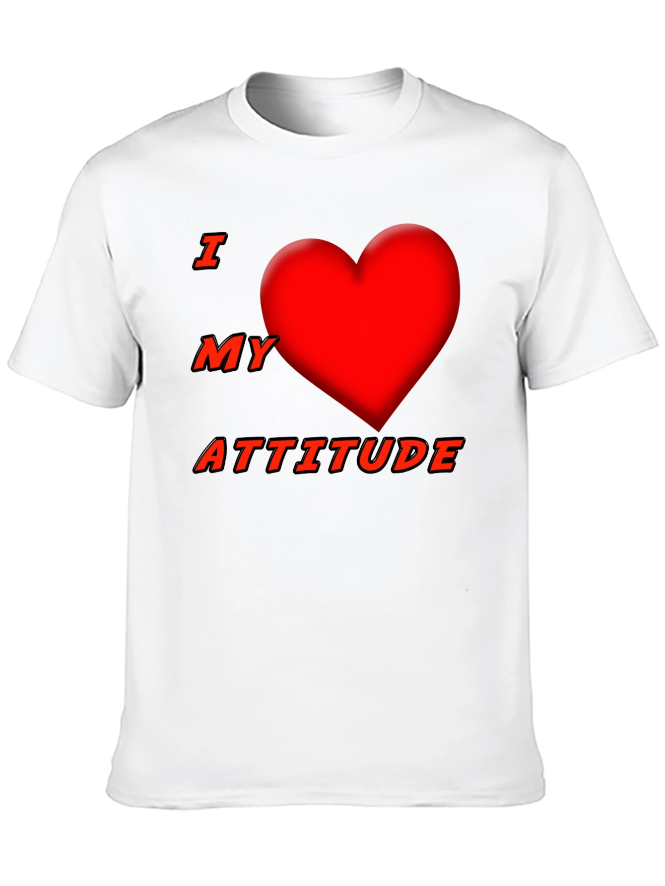 I Heart My Attitude Black T-Shirt