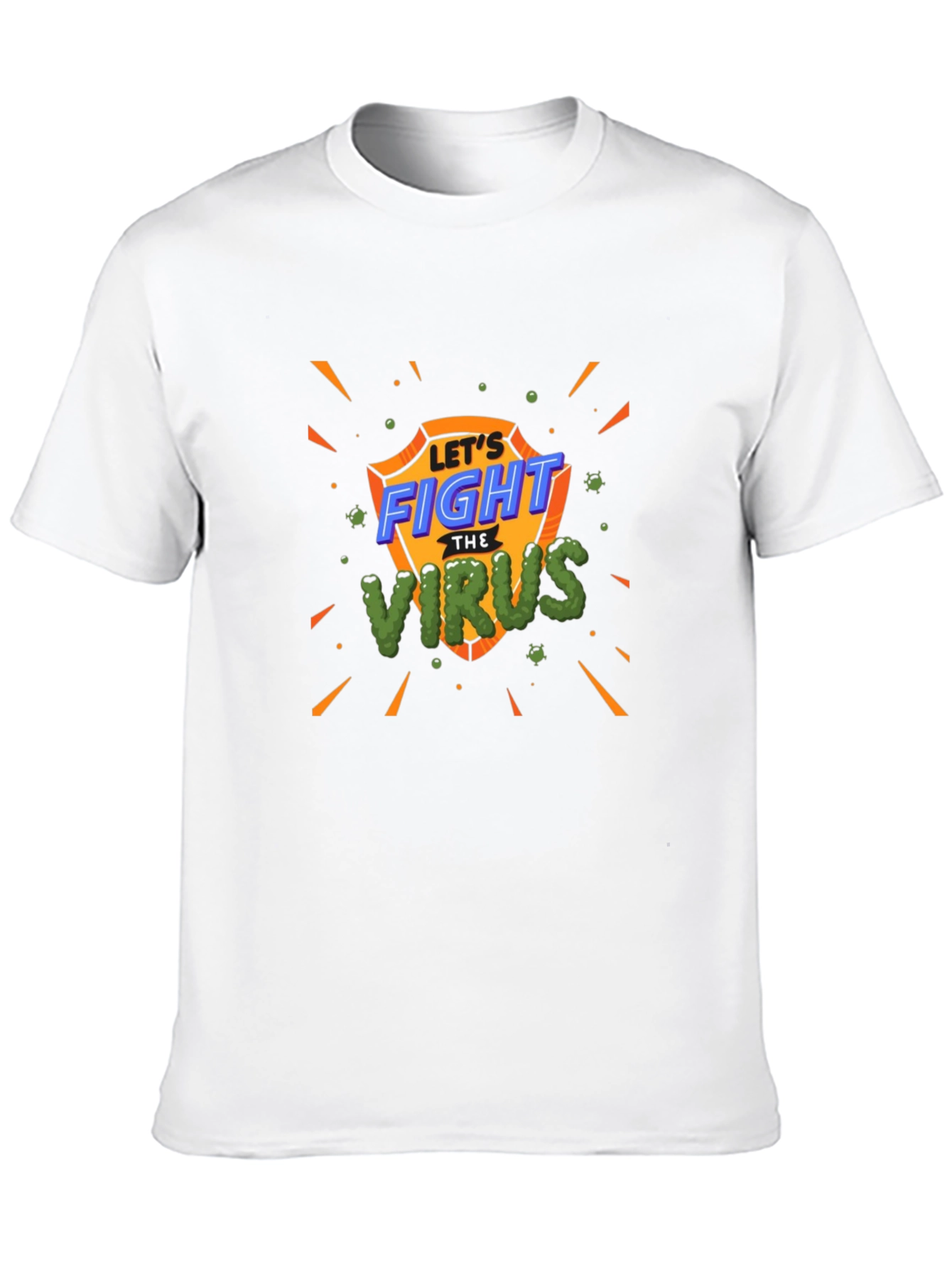 Fight The Virus T-Shirt - Shield Design Black Tee