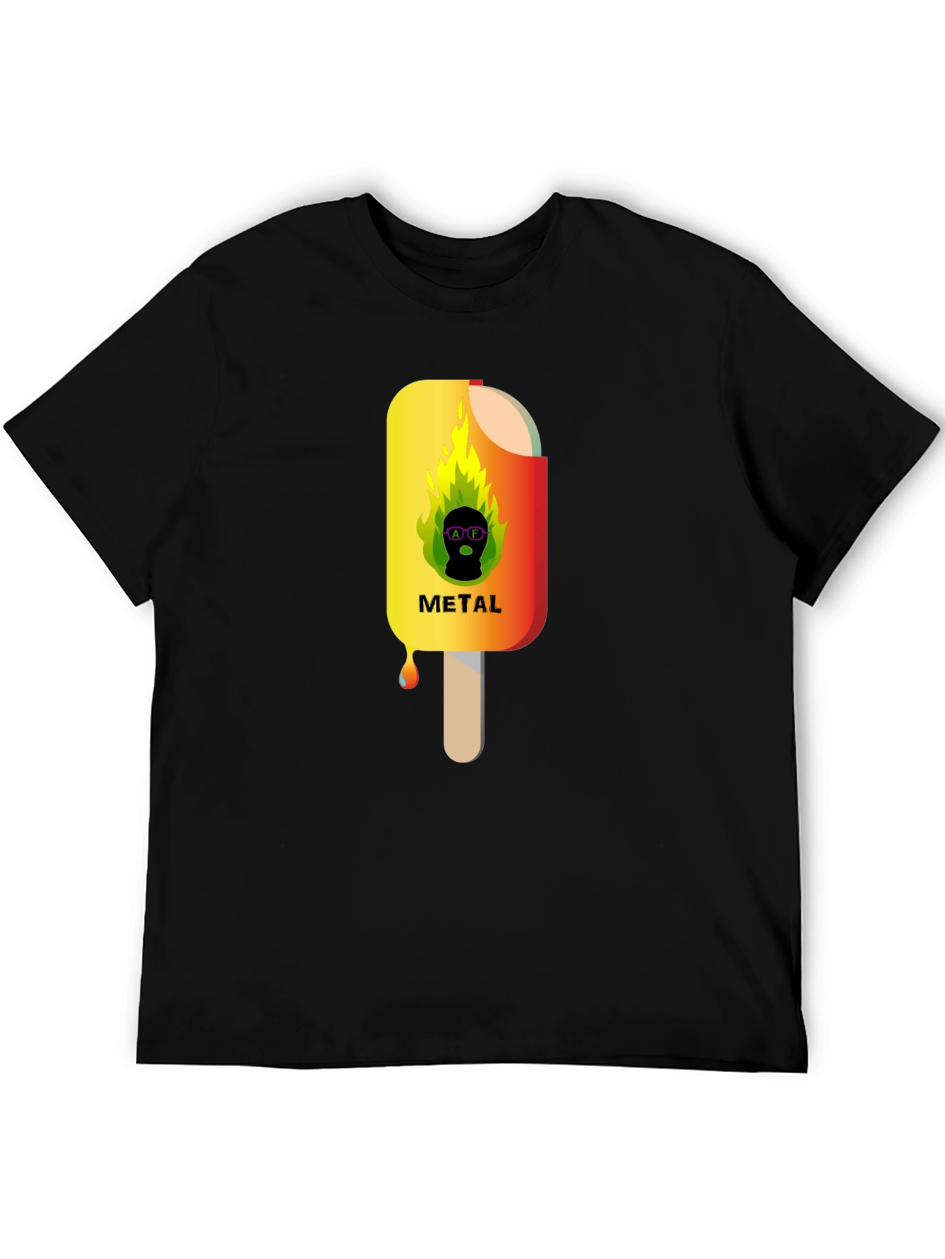 Metal Ice Cream Graphic T-Shirt - Cool Summer Style