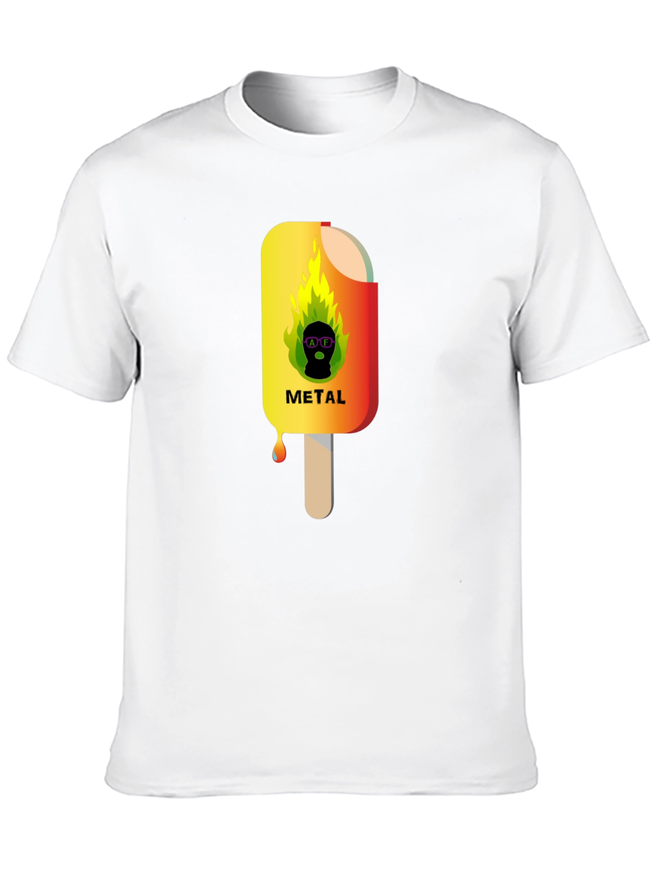 Metal Ice Cream Graphic T-Shirt - Cool Summer Style