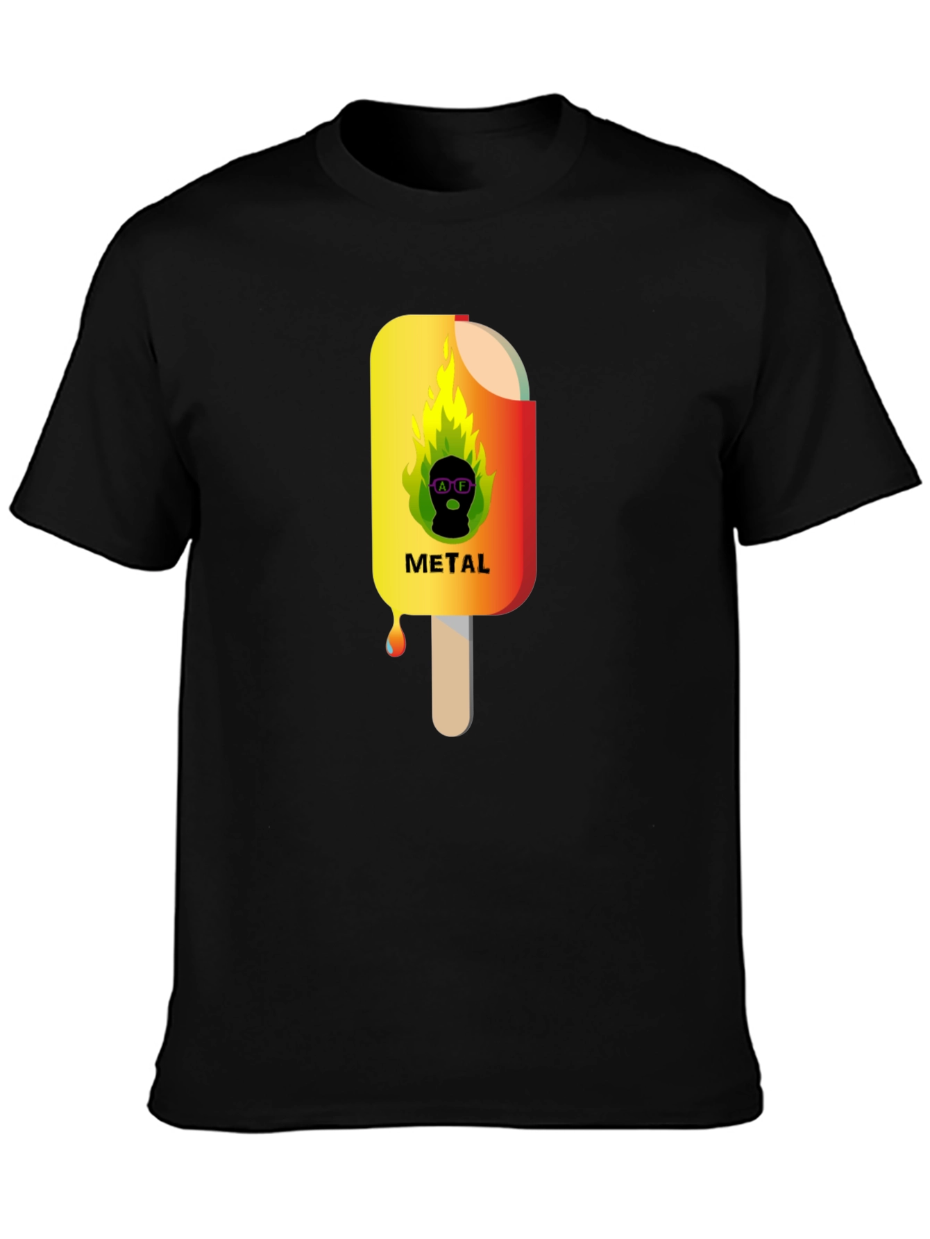 Metal Ice Cream Graphic T-Shirt - Cool Summer Style