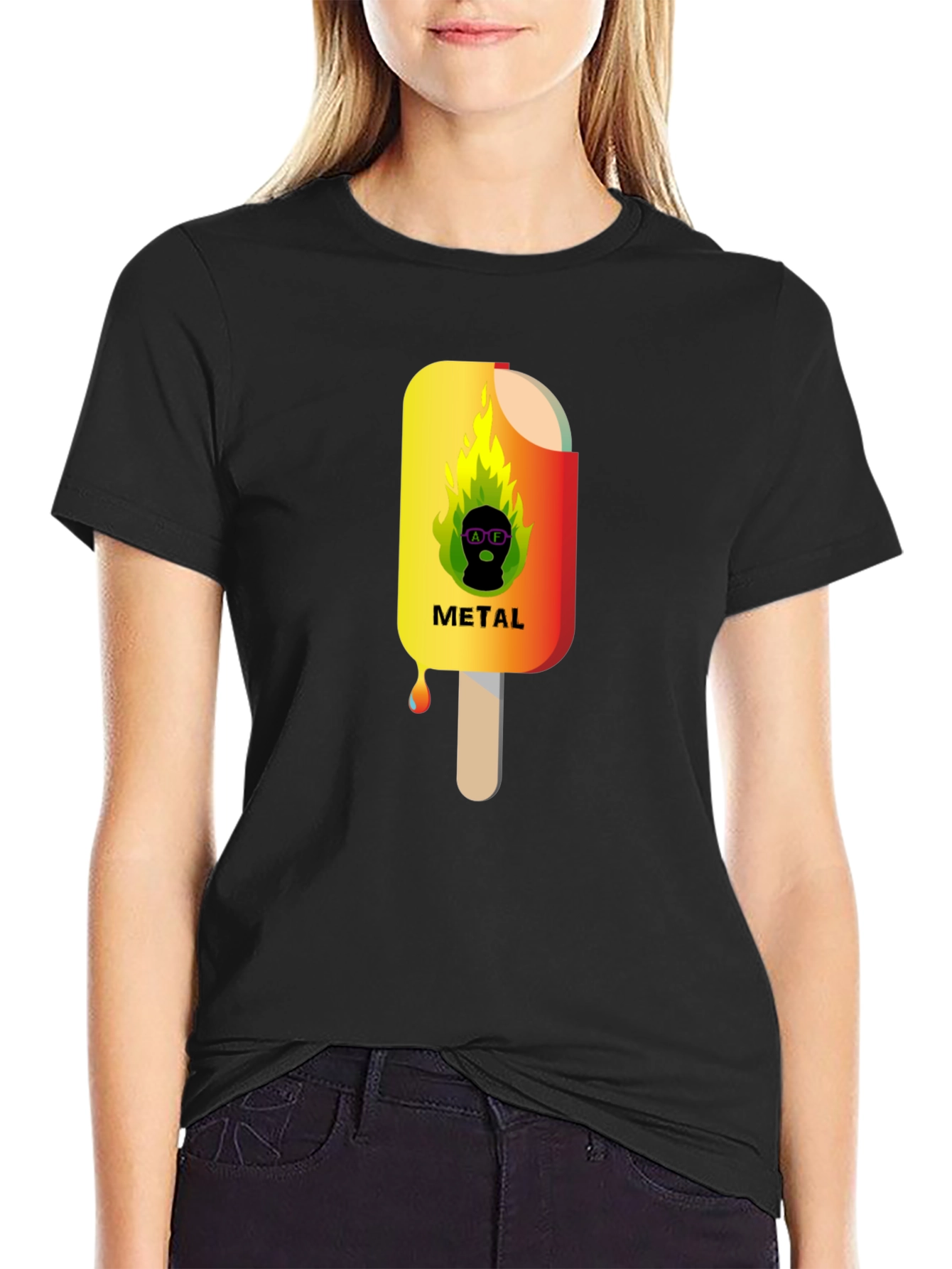 Metal Ice Cream Graphic T-Shirt - Cool Summer Style