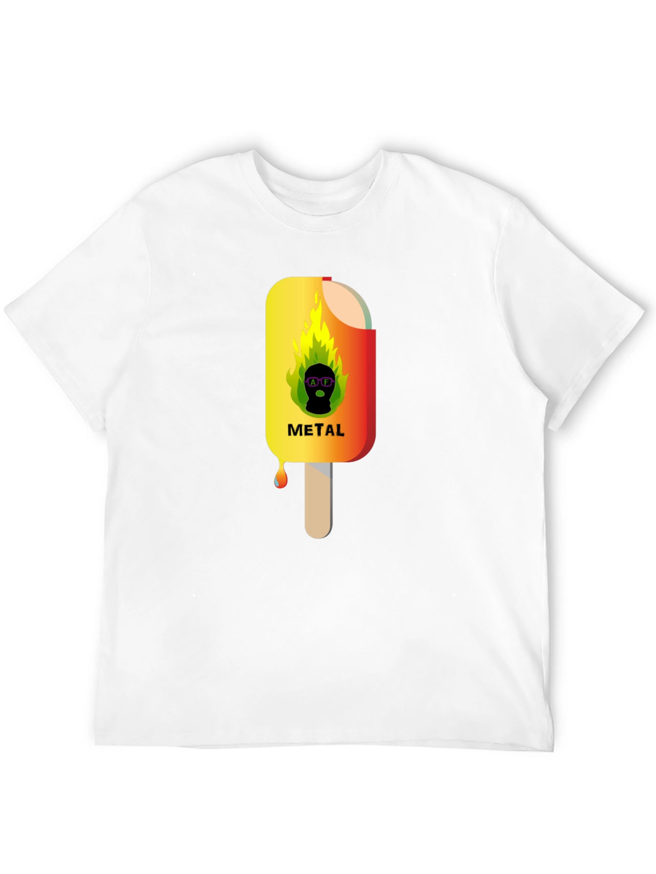 Metal Ice Cream Graphic T-Shirt - Cool Summer Style