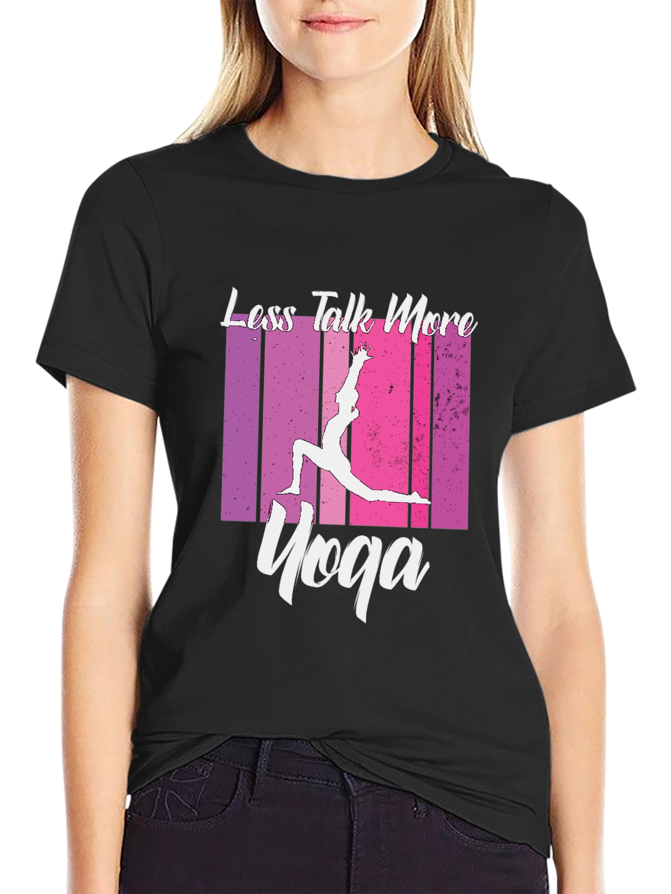 Less Talk More Yoga Black Graphic Tee