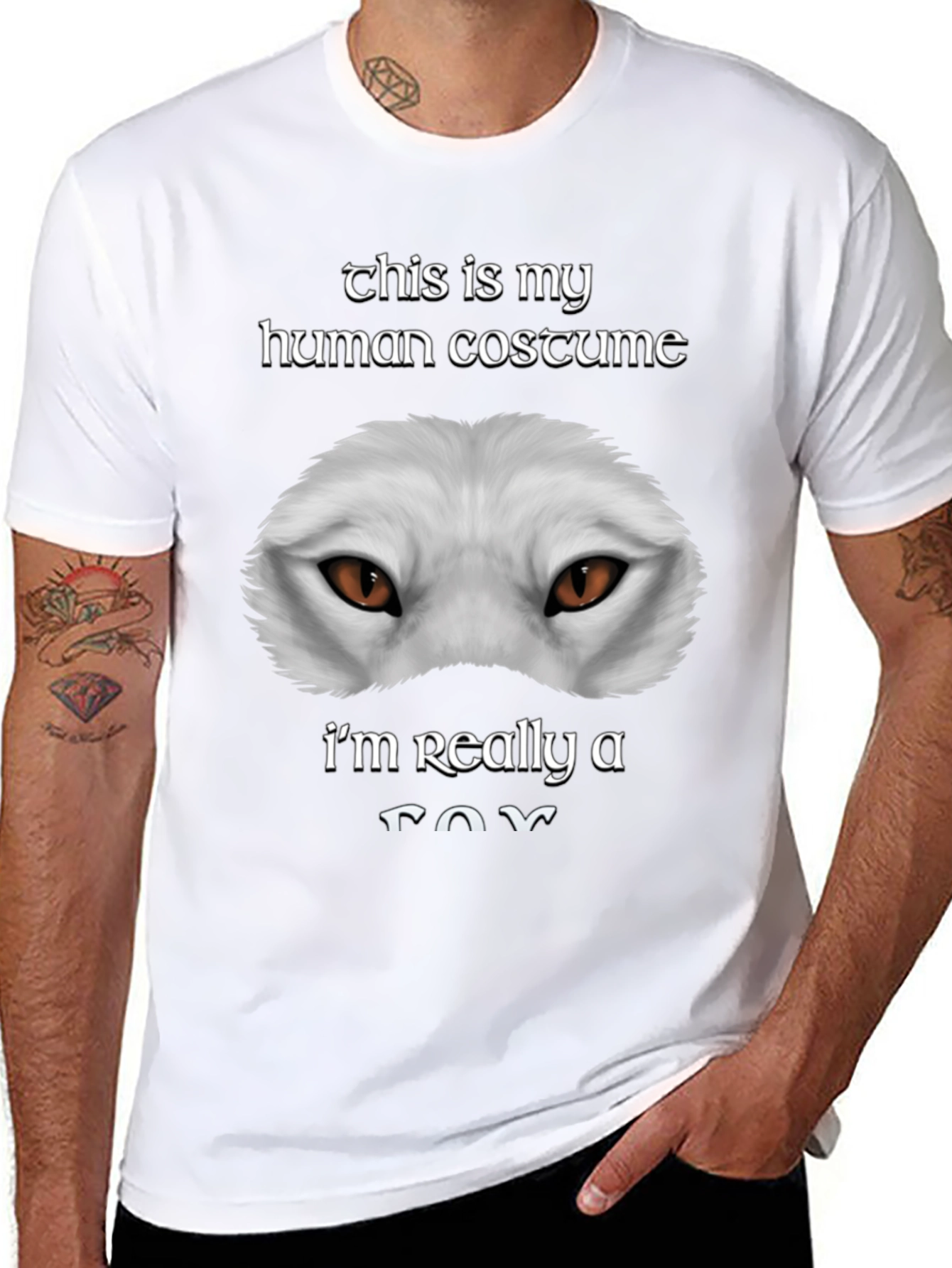 Human Costume Funny Fox T-Shirt