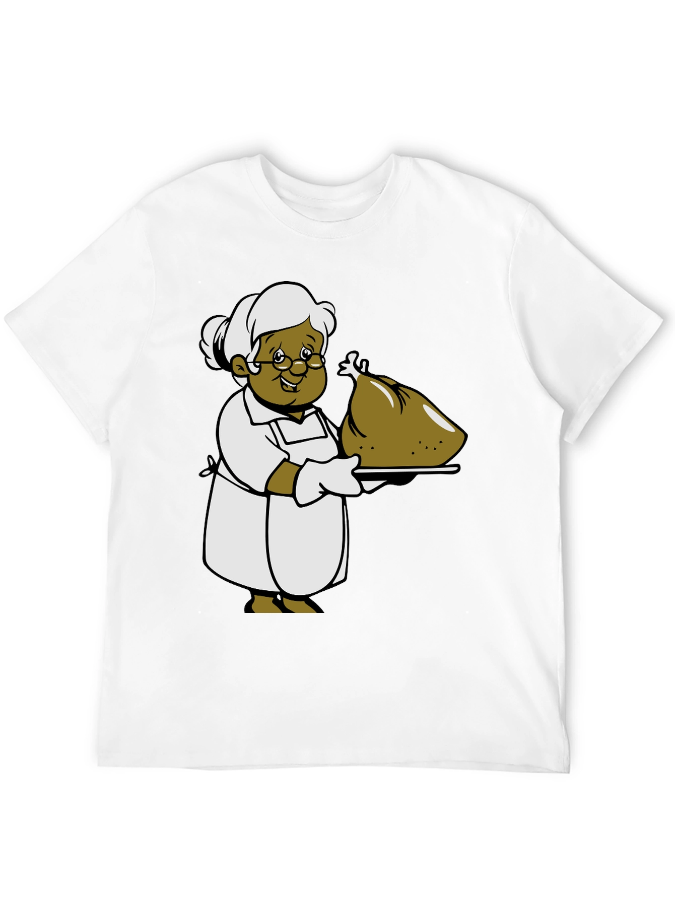 Cartoon Grandma T-Shirt: Thanksgiving Turkey Design