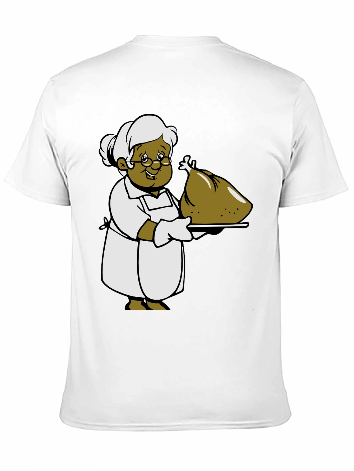 Cartoon Grandma T-Shirt: Thanksgiving Turkey Design