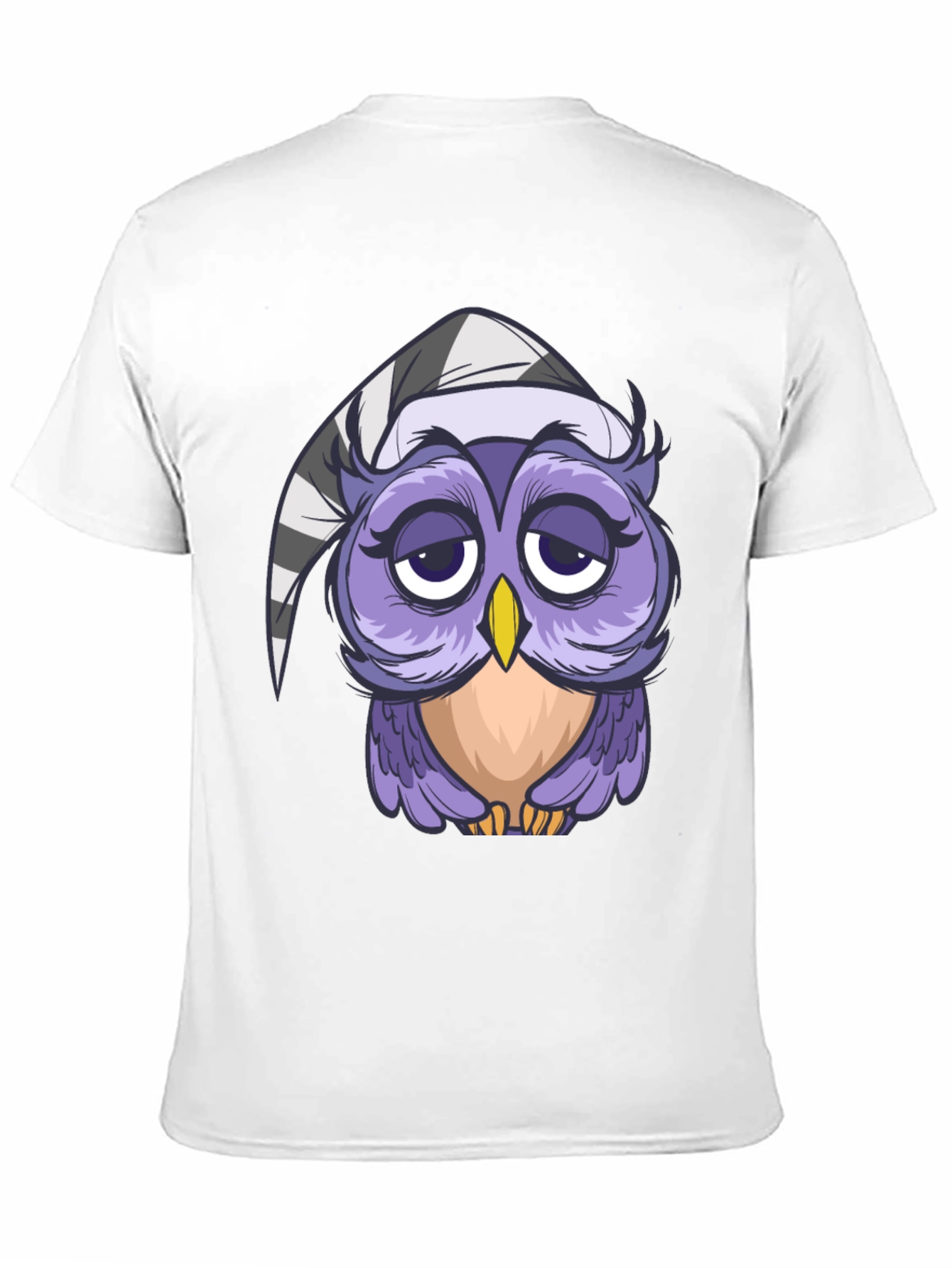 Sleepy Owl T-Shirt - Cute Cartoon Design
