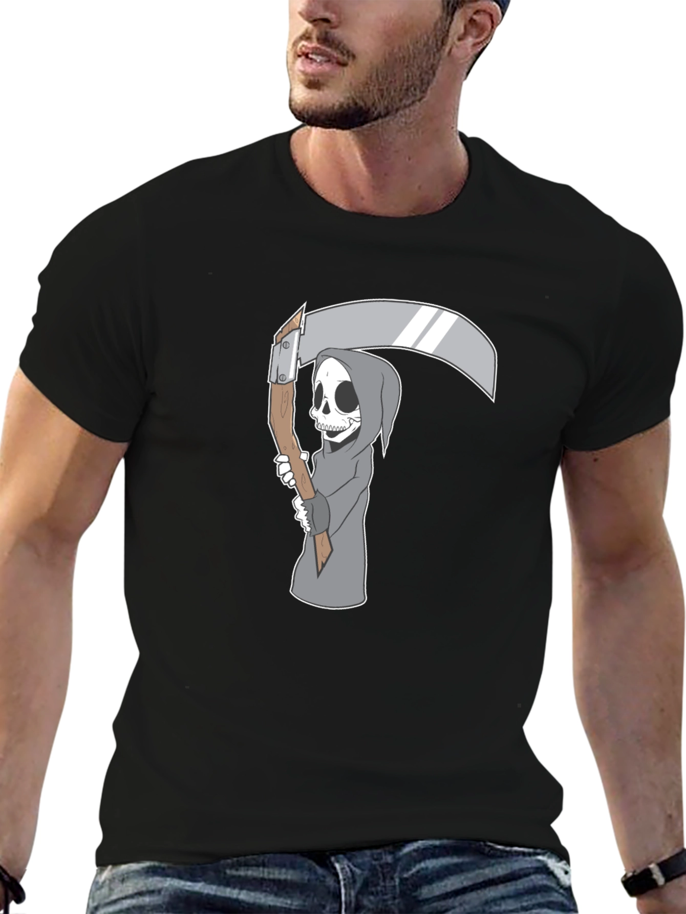 Grim Reaper Graphic Tee - Spooky Style