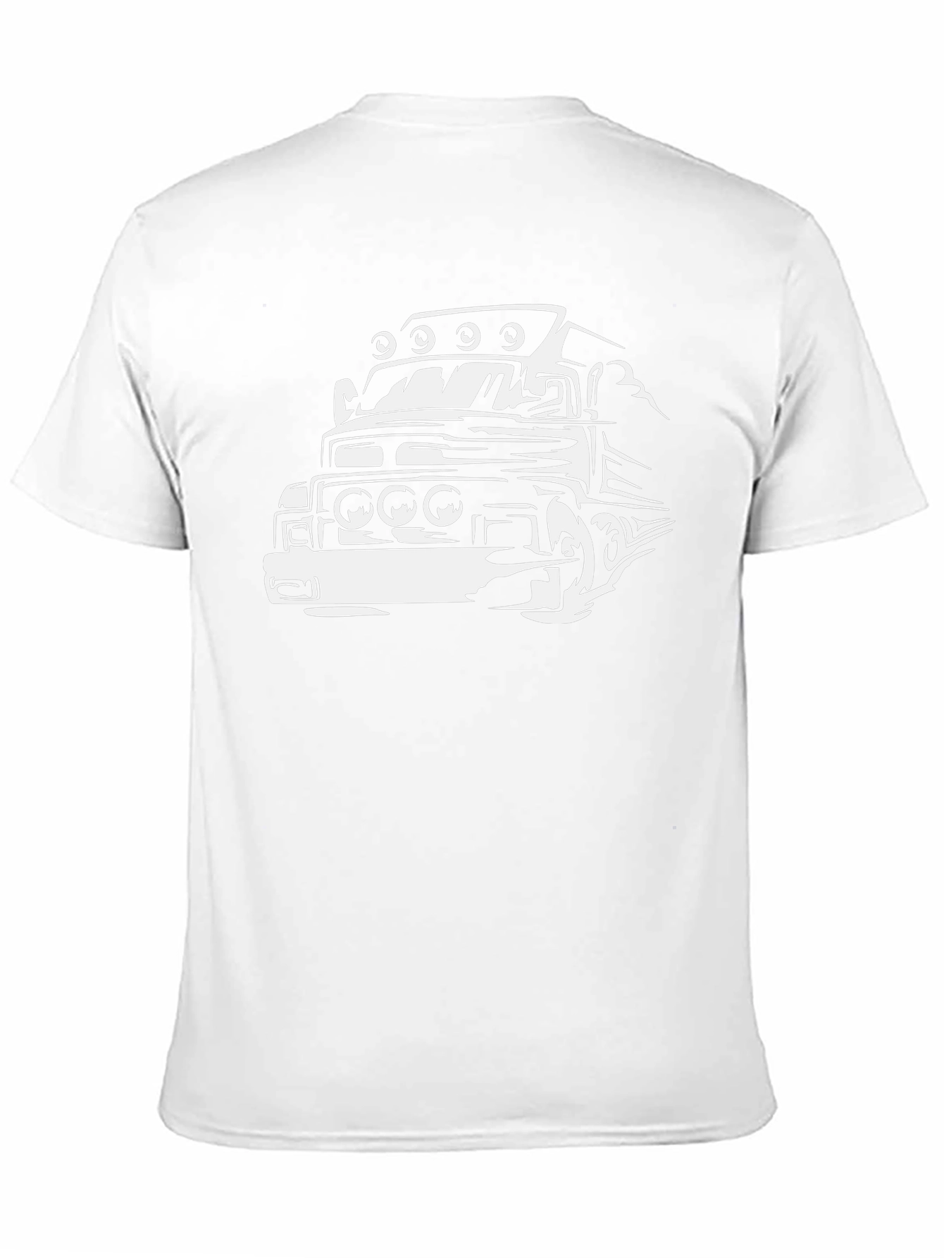 Truck Graphic Tee - Bold Black Cotton Blend