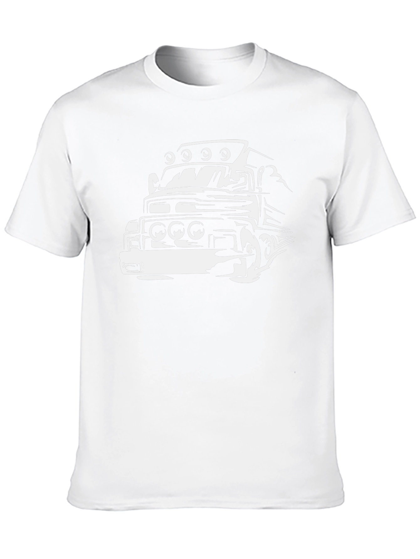 Truck Graphic Tee - Bold Black Cotton Blend