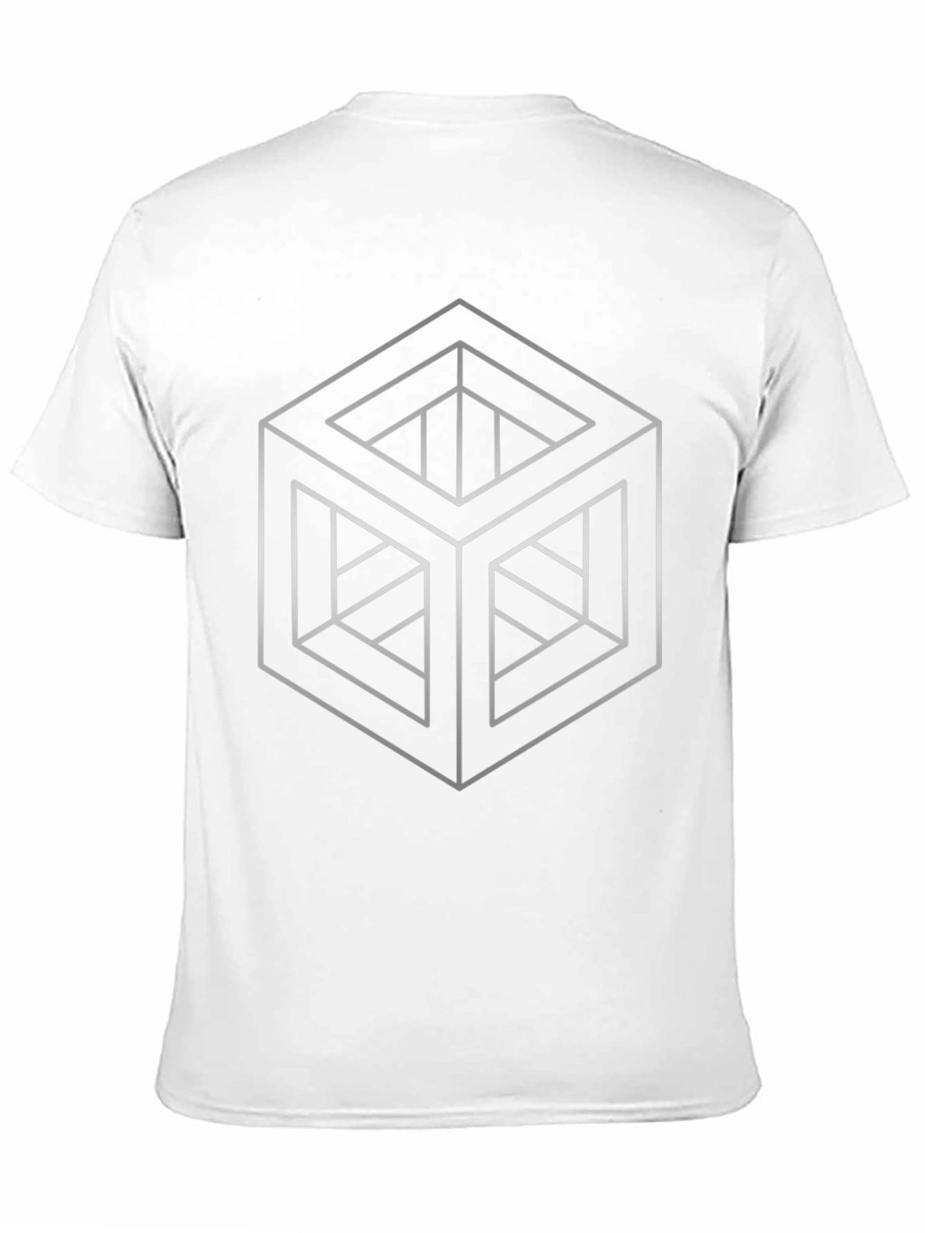 Impossible Cube Graphic Tee - Optical Illusion Black Shirt