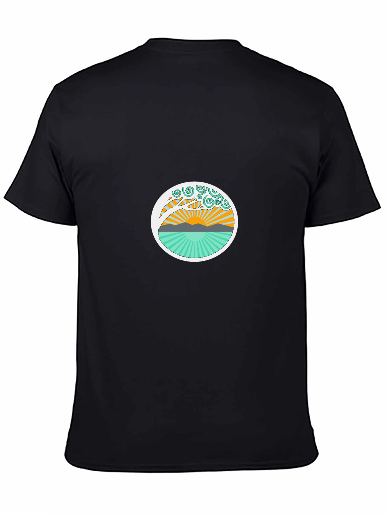 Sunset Tree Graphic Tee - Stylish Black T-Shirt