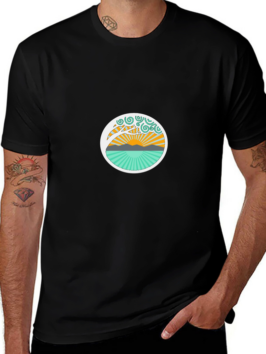 Sunset Tree Graphic Tee - Stylish Black T-Shirt