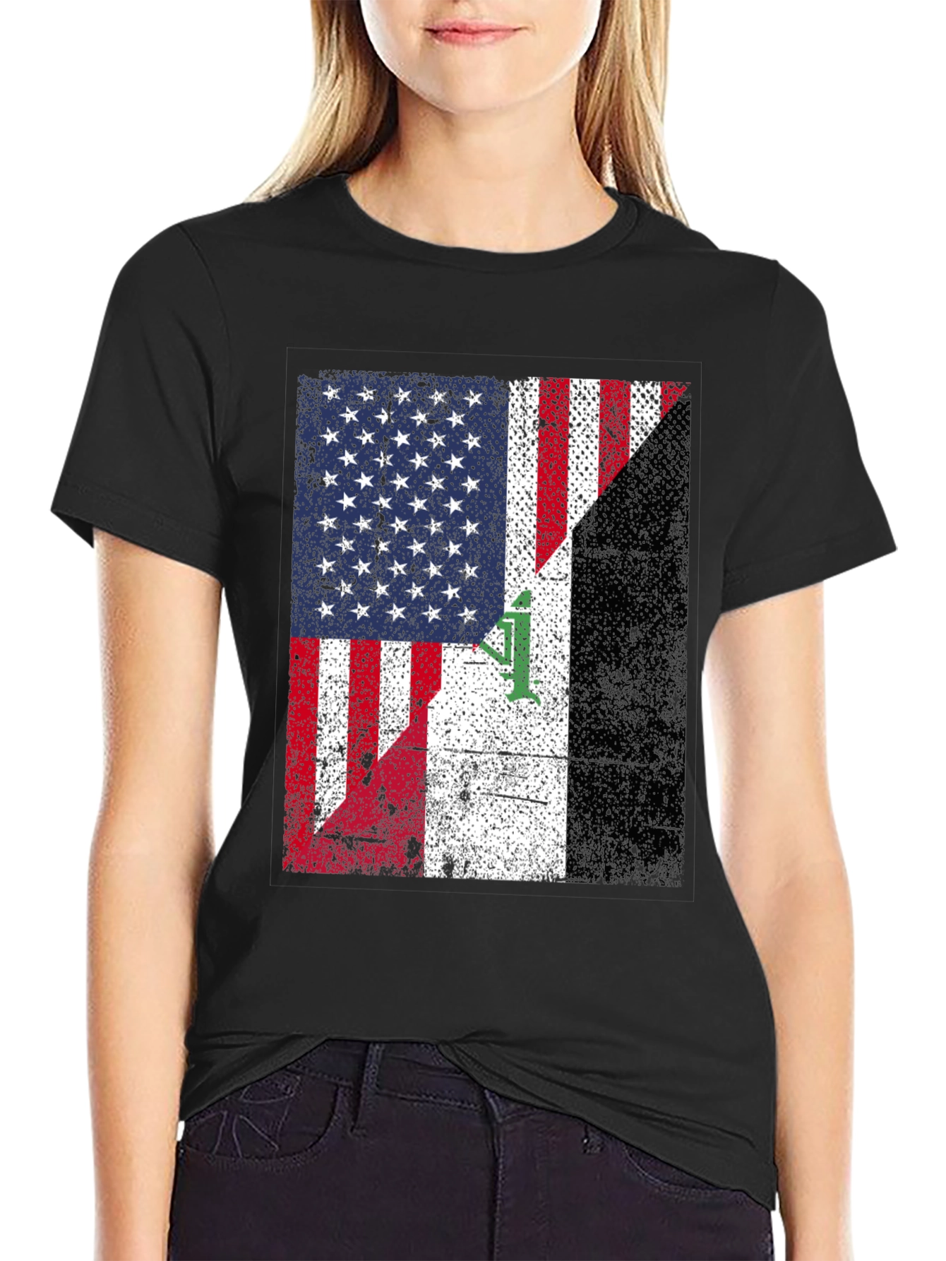 USA Iraq Flag Graphic T-Shirt
