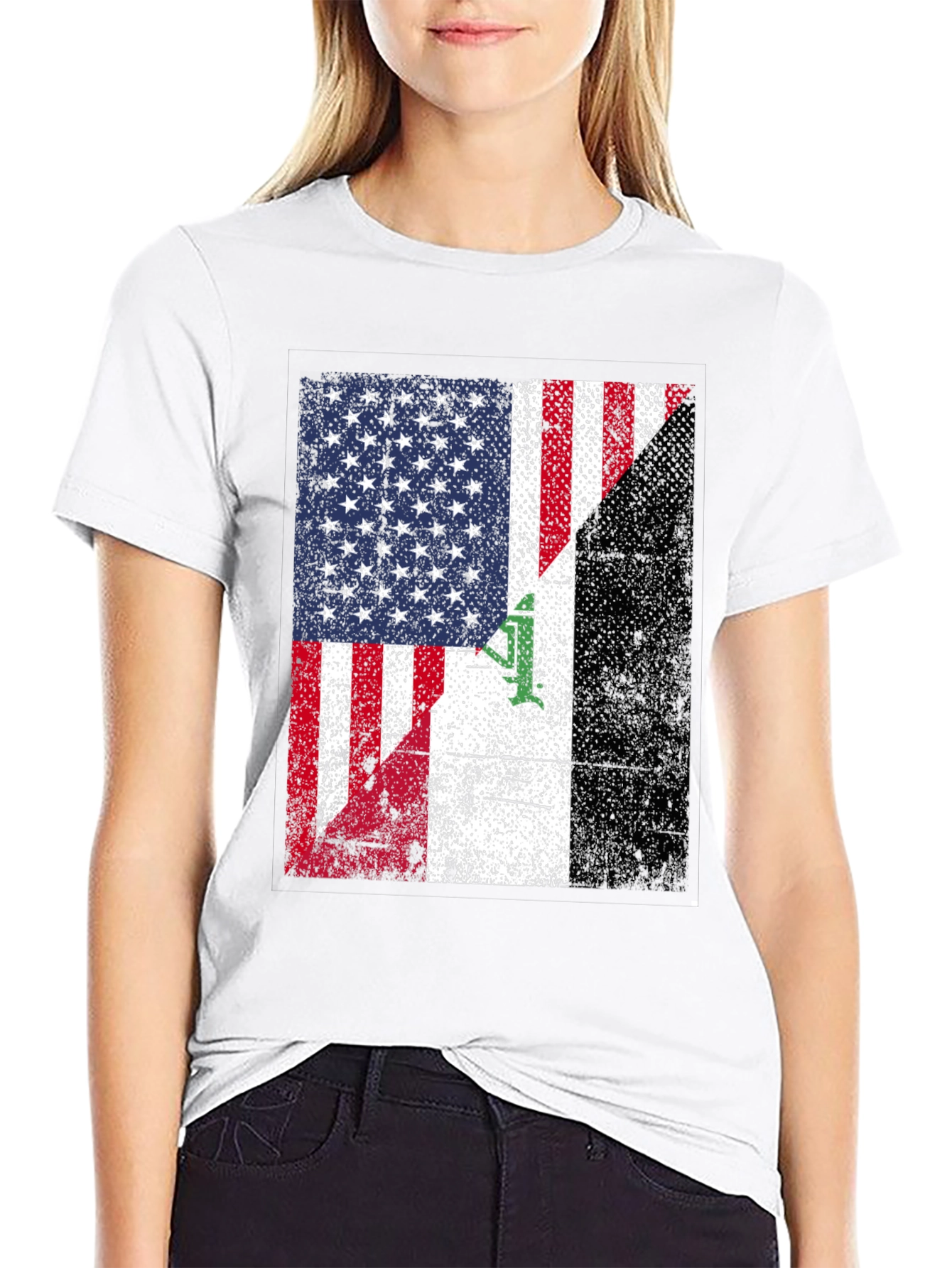 USA Iraq Flag Graphic T-Shirt