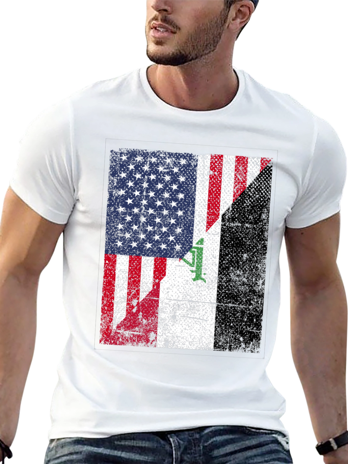 USA Iraq Flag Graphic T-Shirt