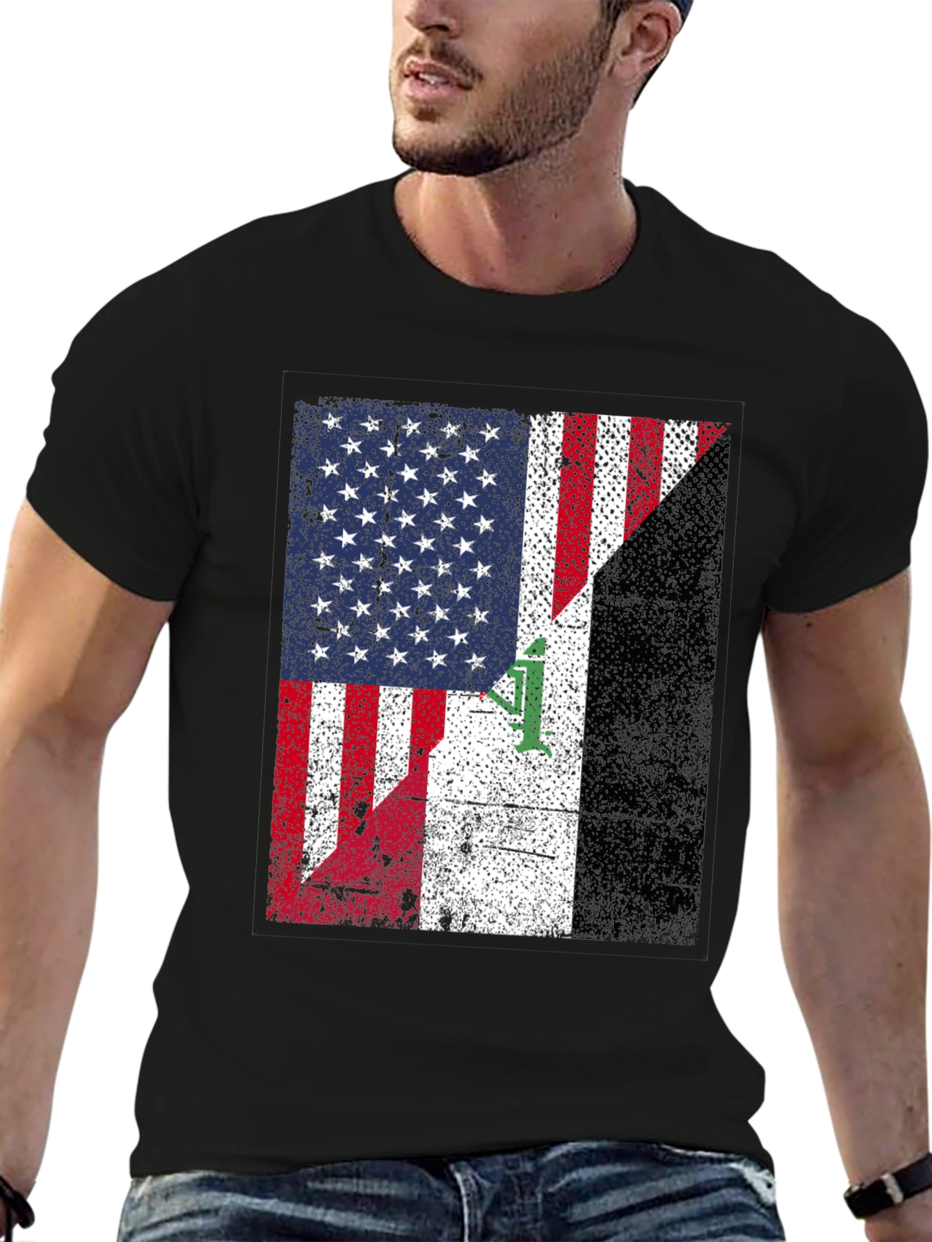 USA Iraq Flag Graphic T-Shirt
