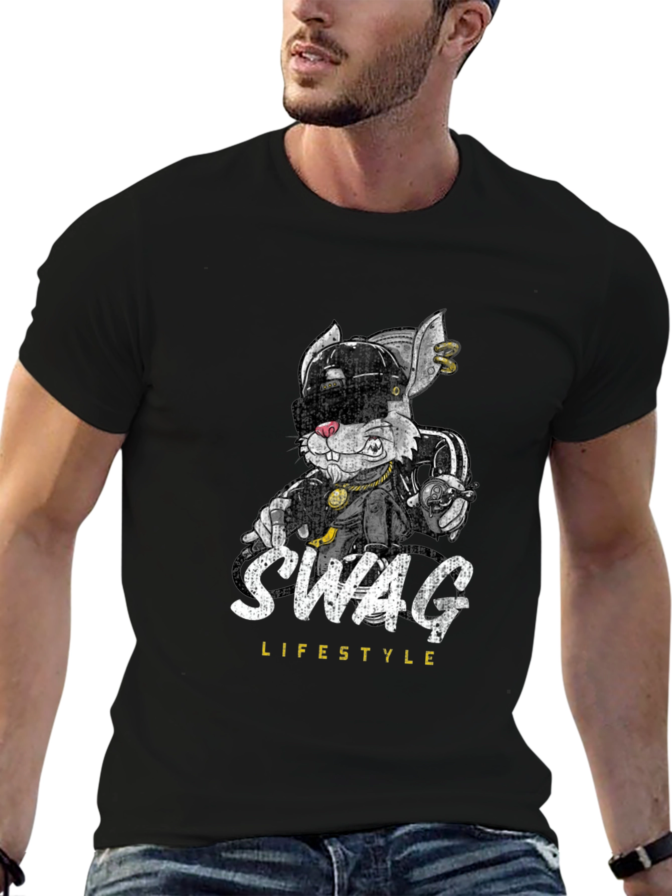 Swag Lifestyle Black Graphic T-Shirt