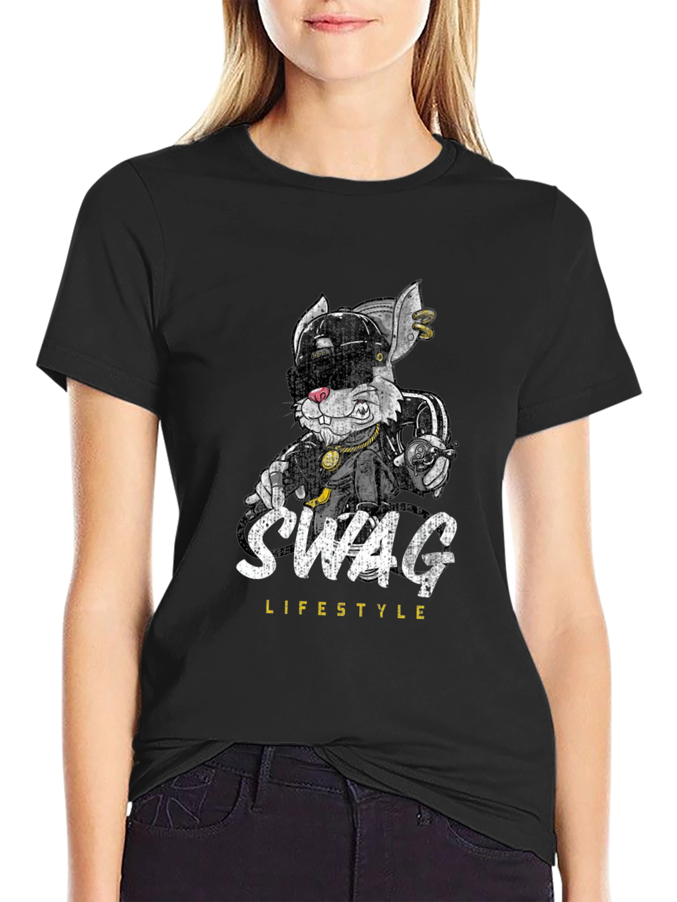 Swag Lifestyle Black Graphic T-Shirt