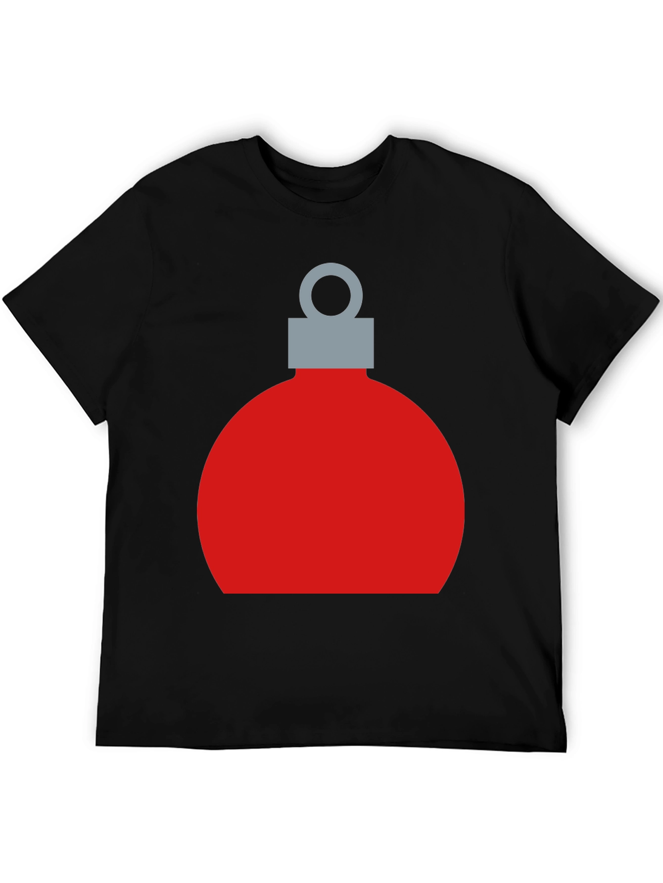 Festive Christmas Ornament Graphic Tee - Black