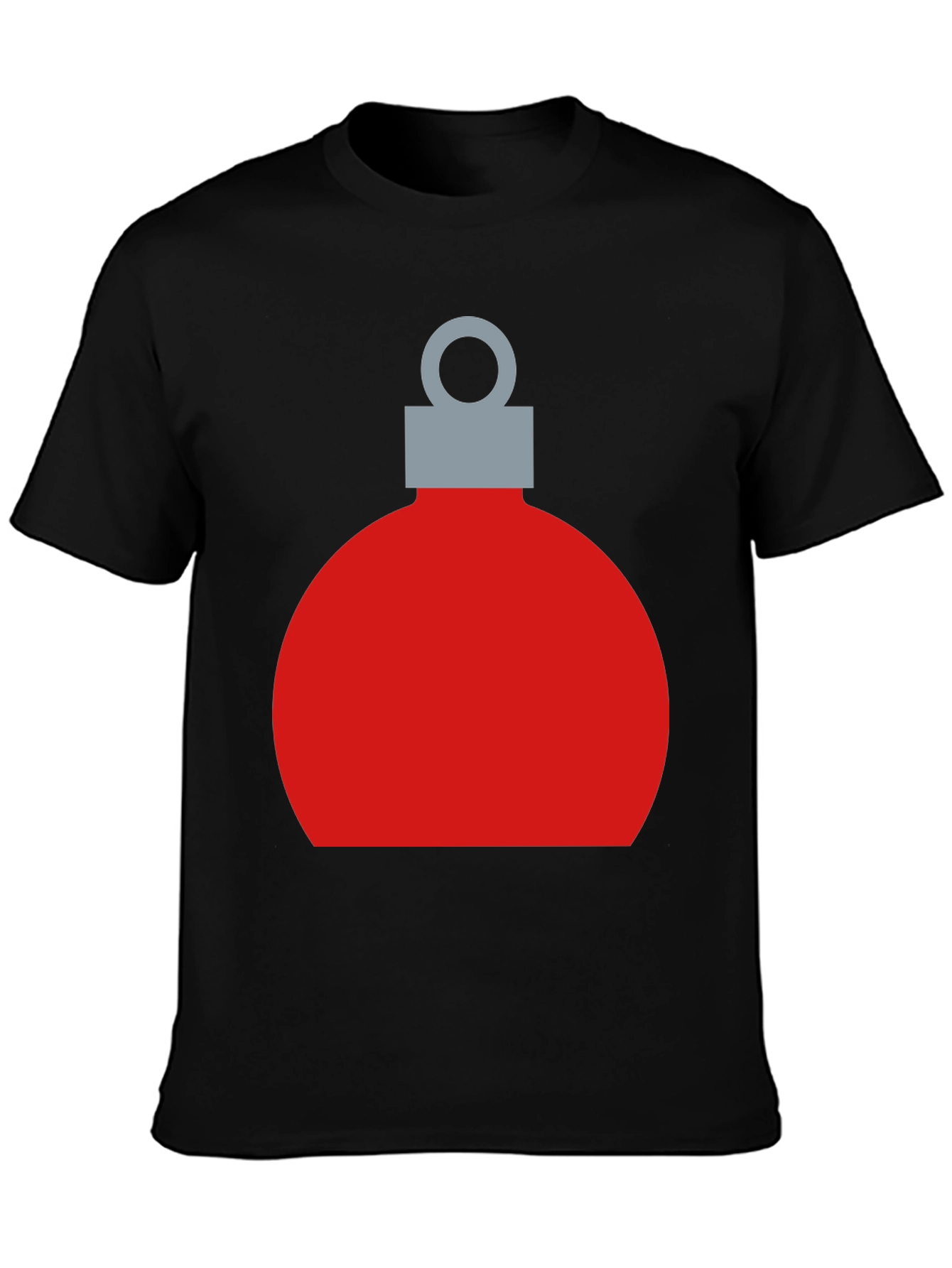 Festive Christmas Ornament Graphic Tee - Black