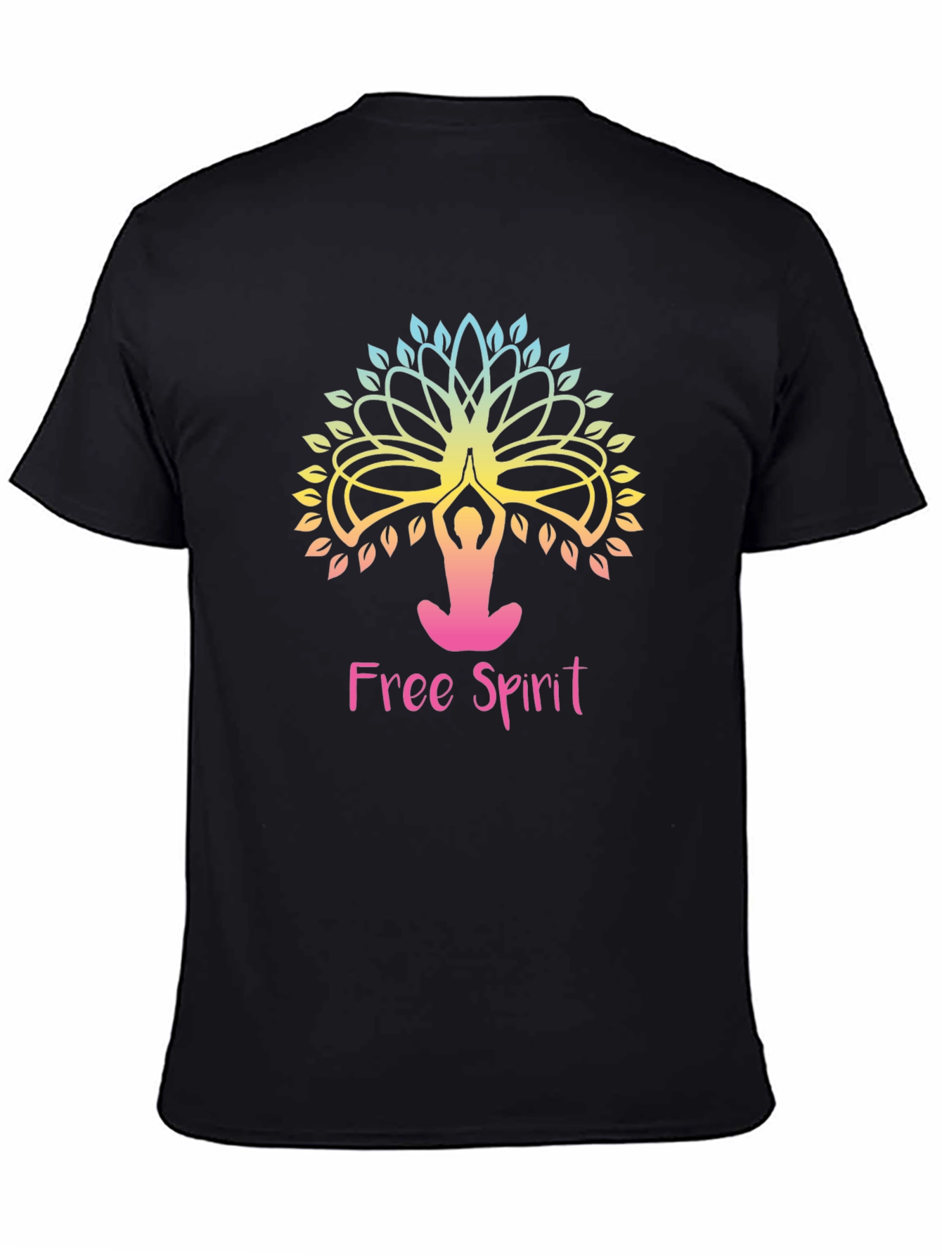 Free Spirit Yoga Tree Graphic Tee - Black