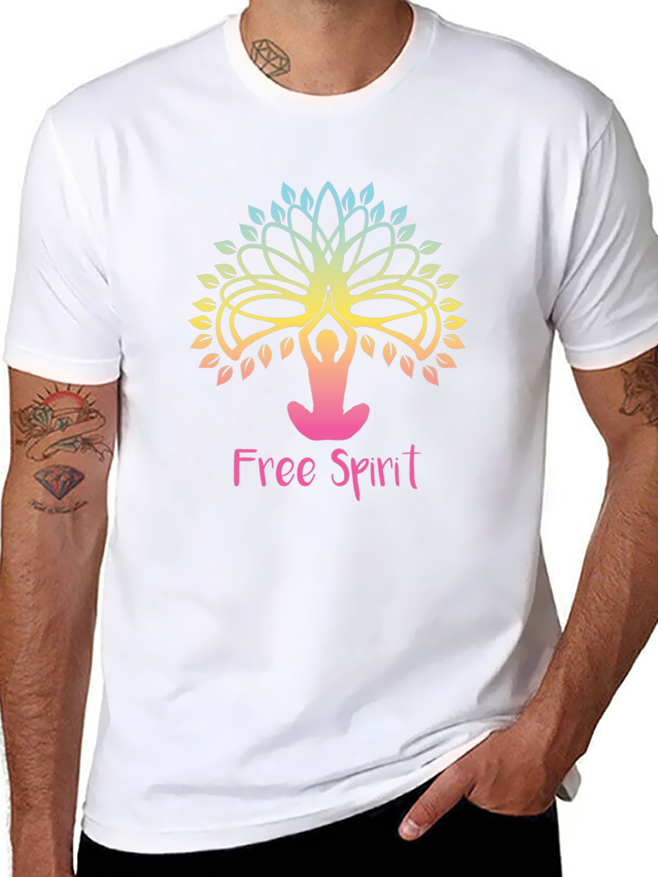 Free Spirit Yoga Tree Graphic Tee - Black