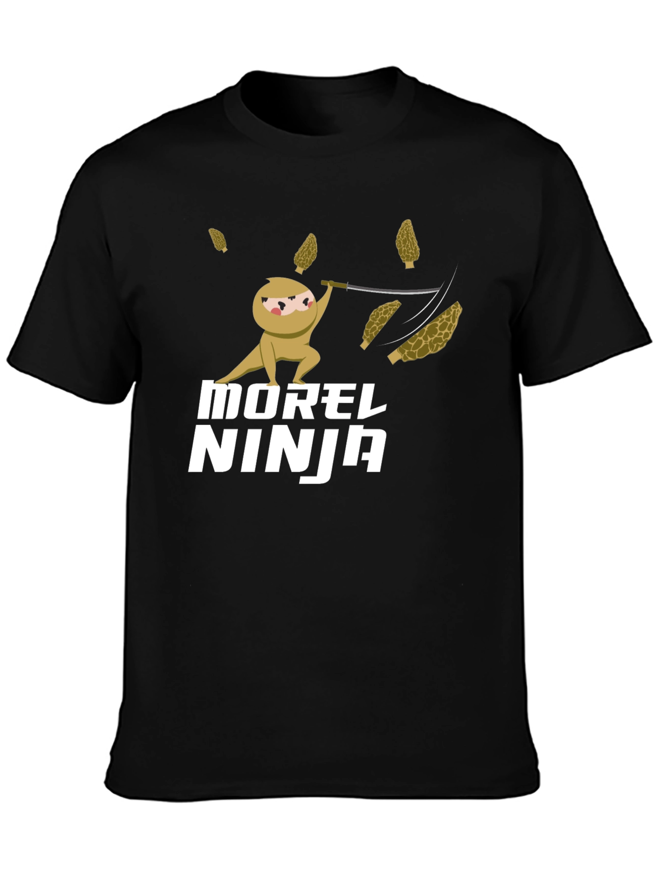 Morel Ninja T-Shirt - Funny Mushroom Hunter Tee