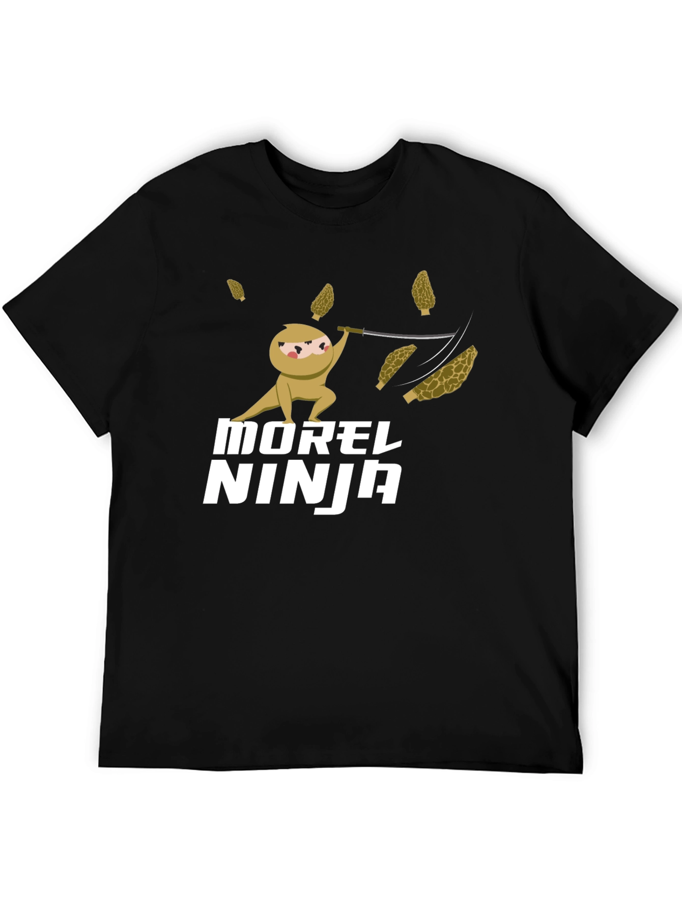 Morel Ninja T-Shirt - Funny Mushroom Hunter Tee