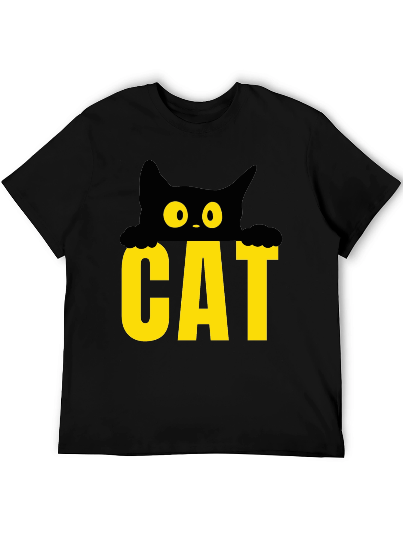 Cat Peek-a-Boo Graphic Tee - Black